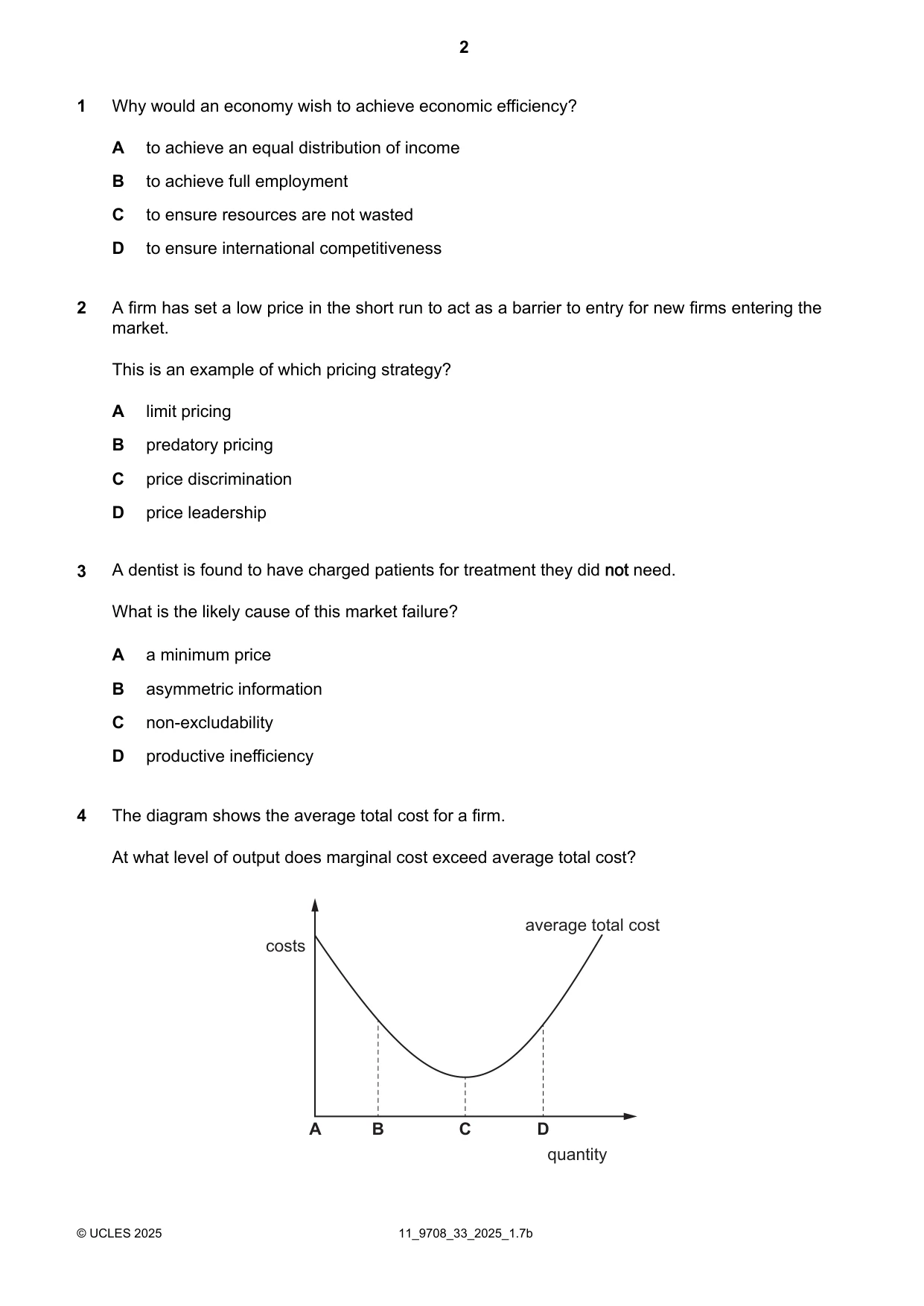 Cambridge A Level Economics 9708 2025 Oct/Nov Paper 3 · Variant 3 question paper, page 2 of 12