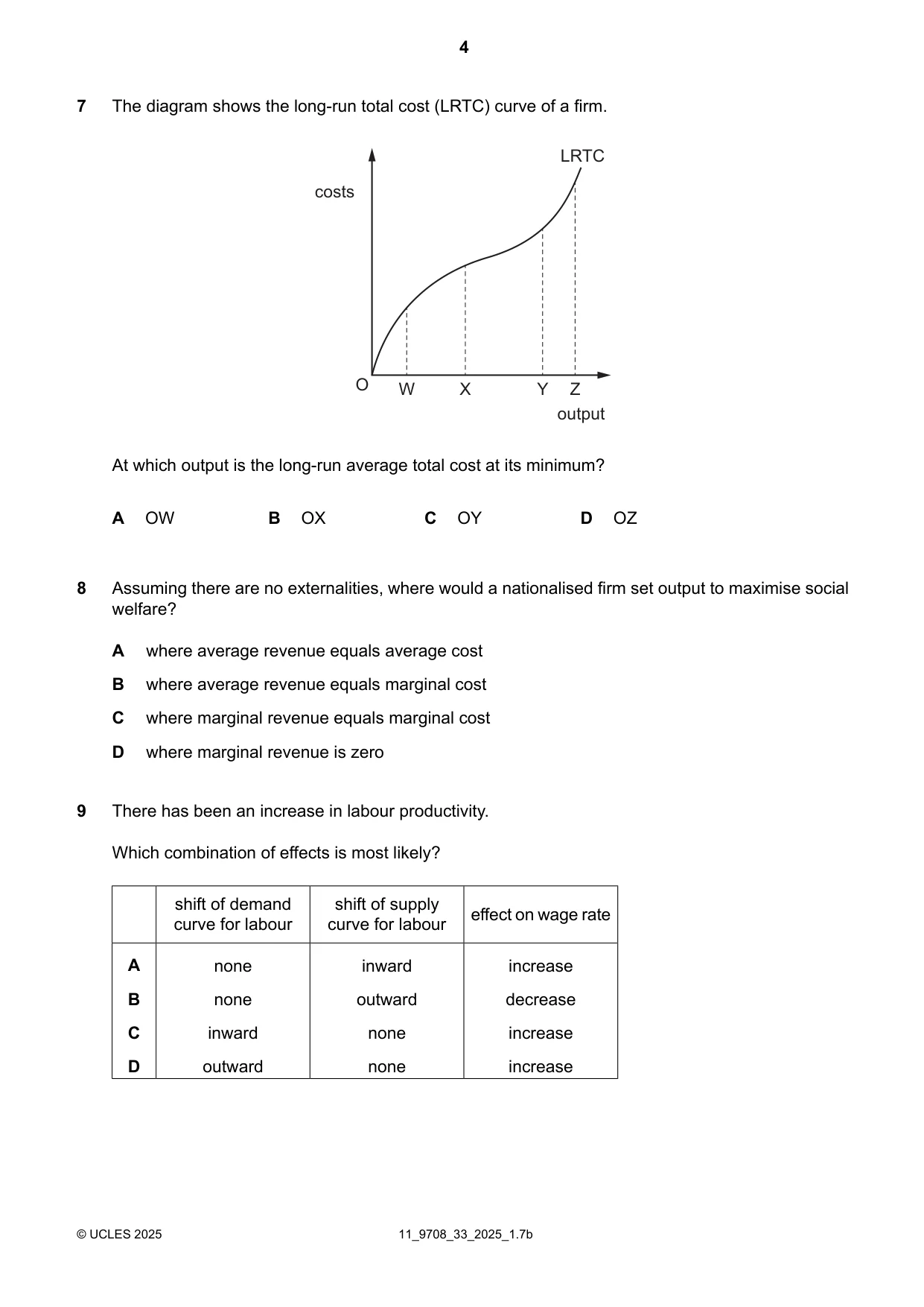 Cambridge A Level Economics 9708 2025 Oct/Nov Paper 3 · Variant 3 question paper, page 4 of 12