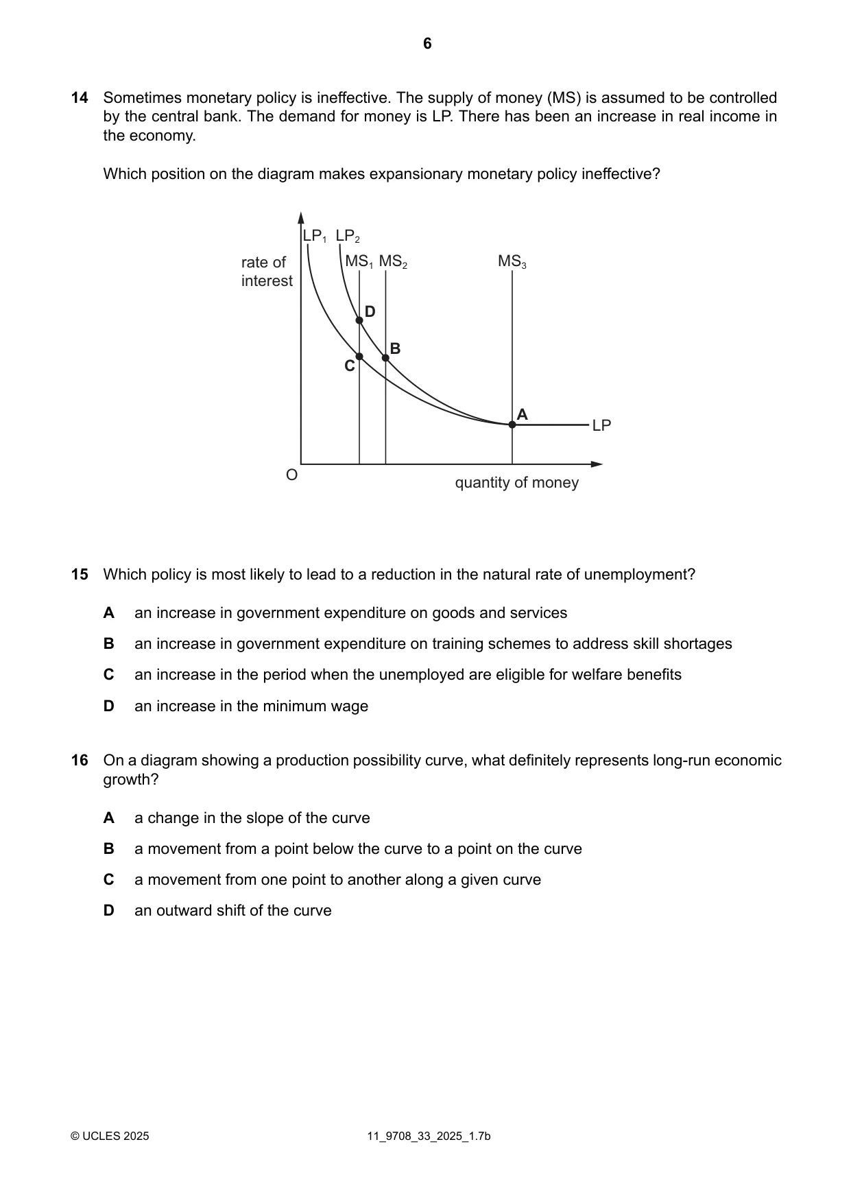 Cambridge A Level Economics 9708 2025 Oct/Nov Paper 3 · Variant 3 question paper, page 6 of 12