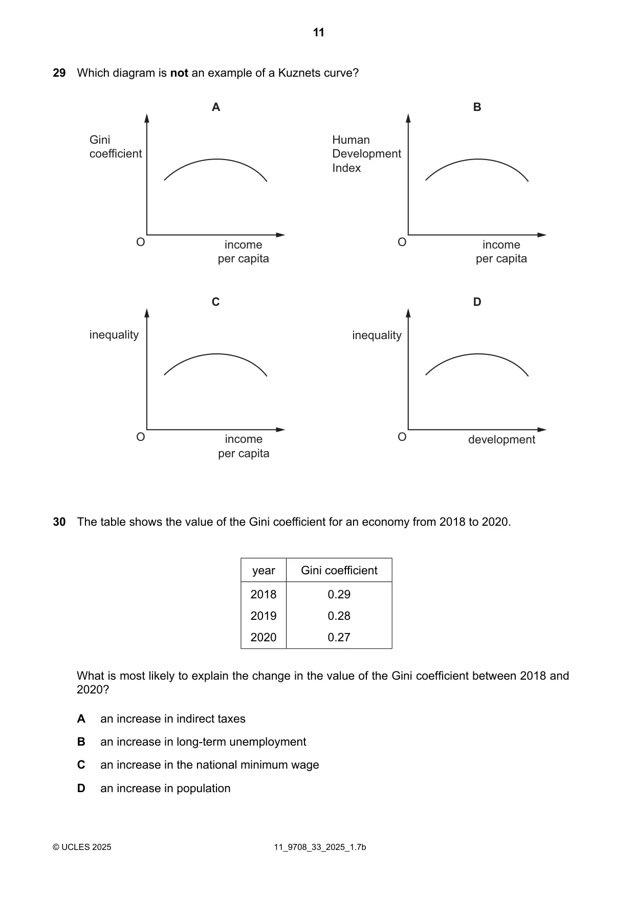 Cambridge A Level Economics 9708 2025 Oct/Nov Paper 3 · Variant 3 question paper, page 11 of 12