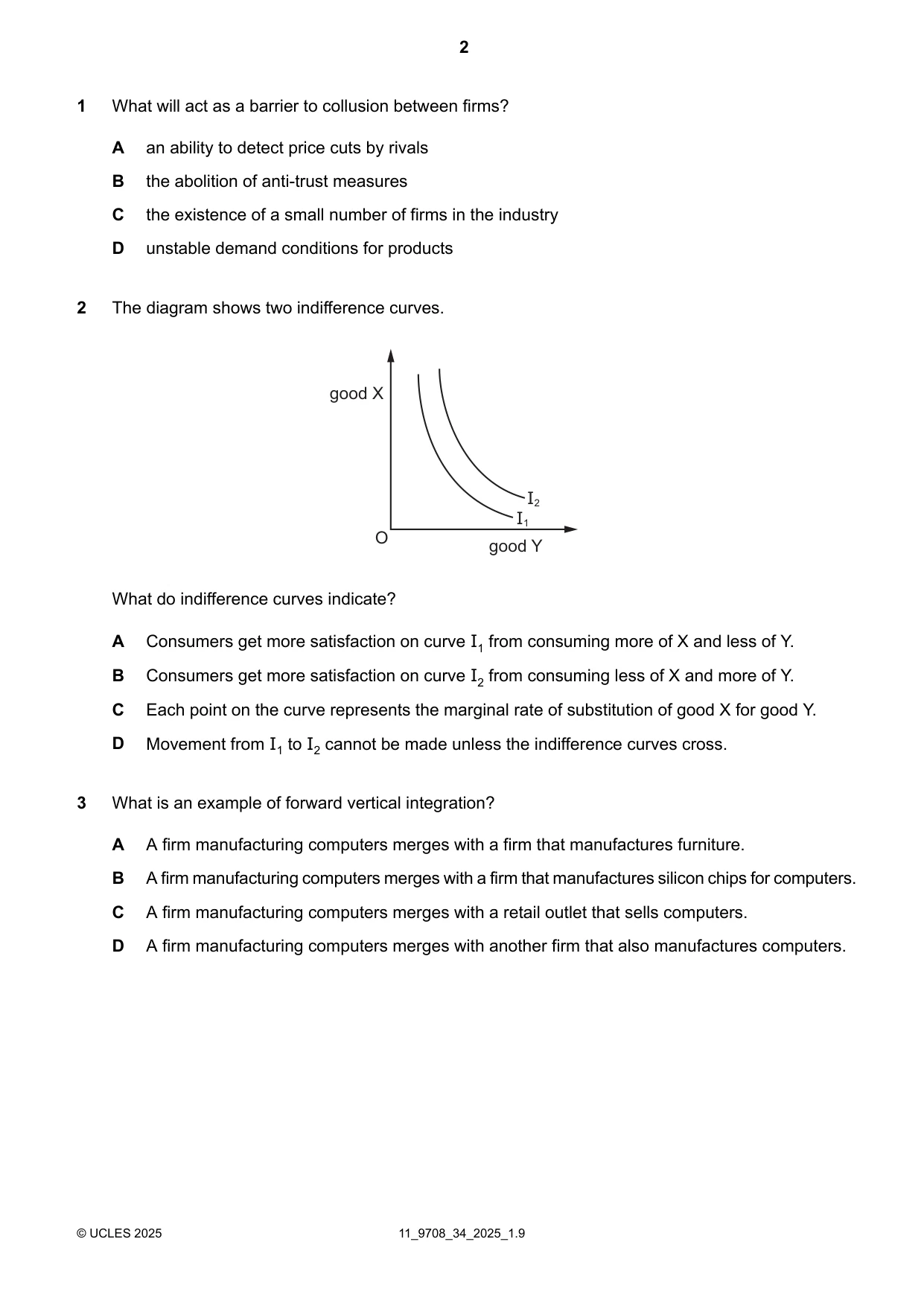 Cambridge A Level Economics 9708 2025 Oct/Nov Paper 3 · Variant 4 question paper, page 2 of 12