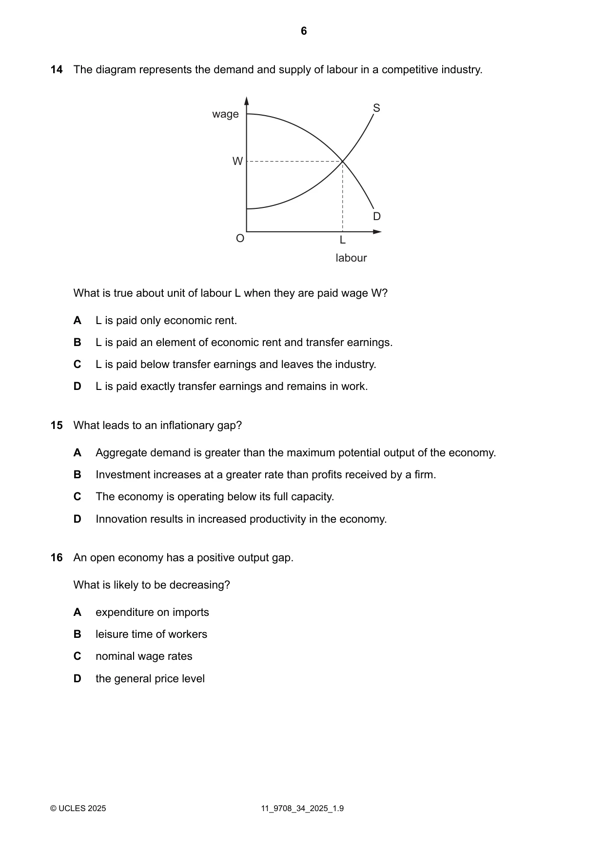Cambridge A Level Economics 9708 2025 Oct/Nov Paper 3 · Variant 4 question paper, page 6 of 12