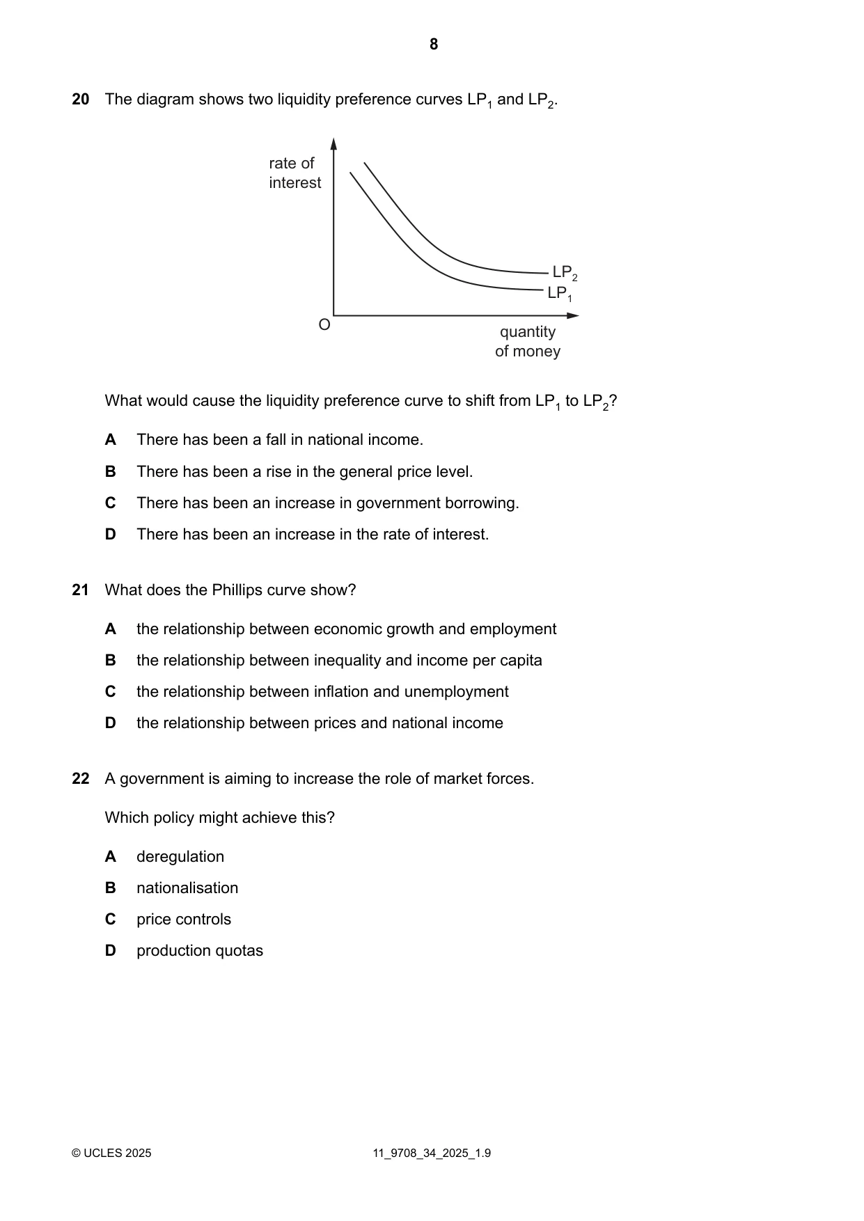 Cambridge A Level Economics 9708 2025 Oct/Nov Paper 3 · Variant 4 question paper, page 8 of 12