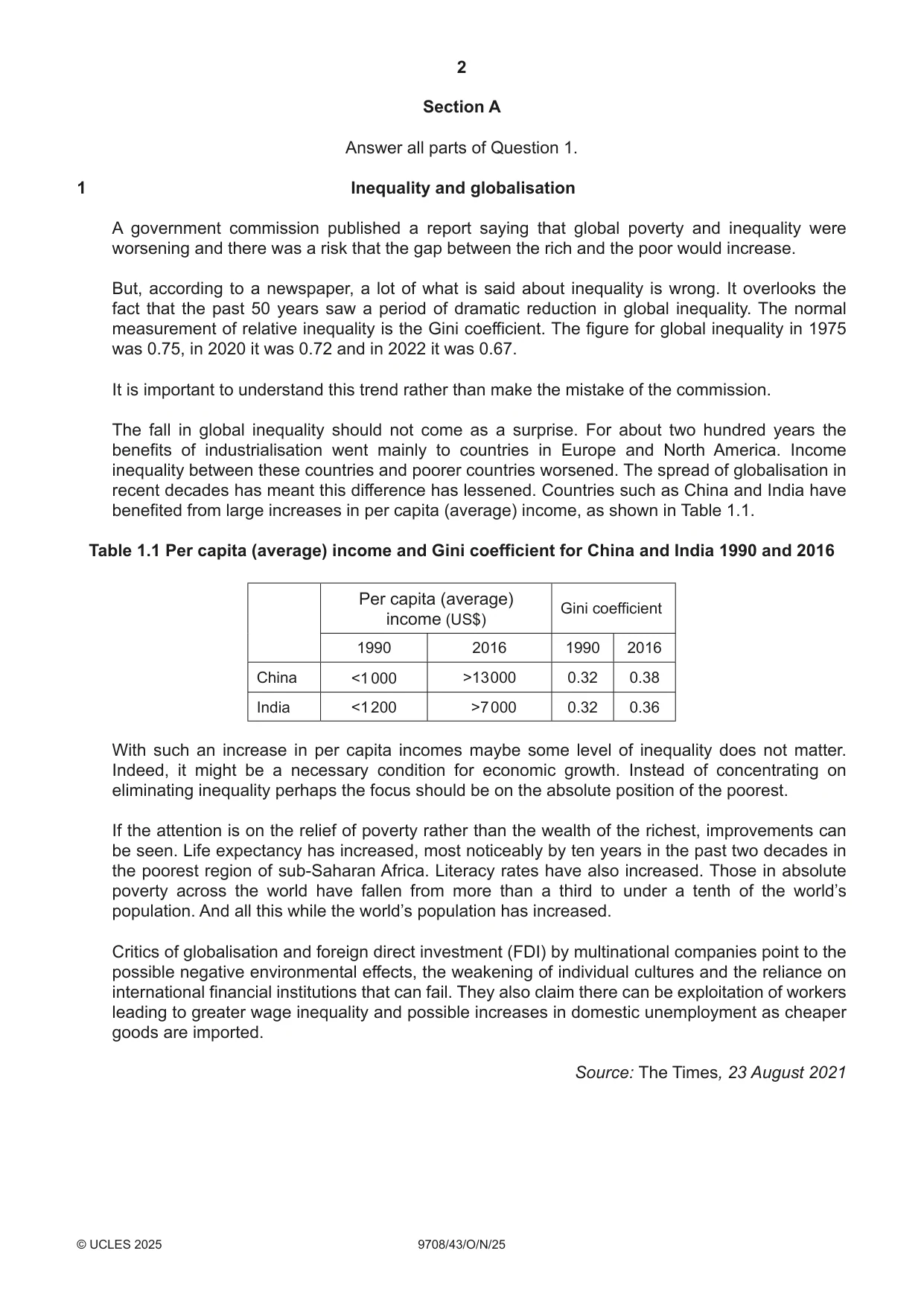 Cambridge A Level Economics 9708 2025 Oct/Nov Paper 4 · Variant 3 question paper, page 2 of 4