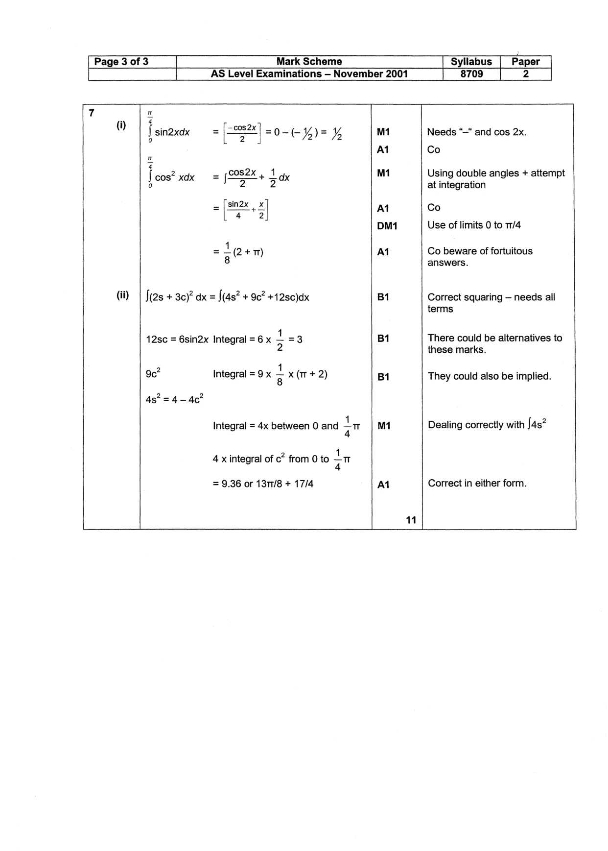 Mark scheme, page 4 of 4