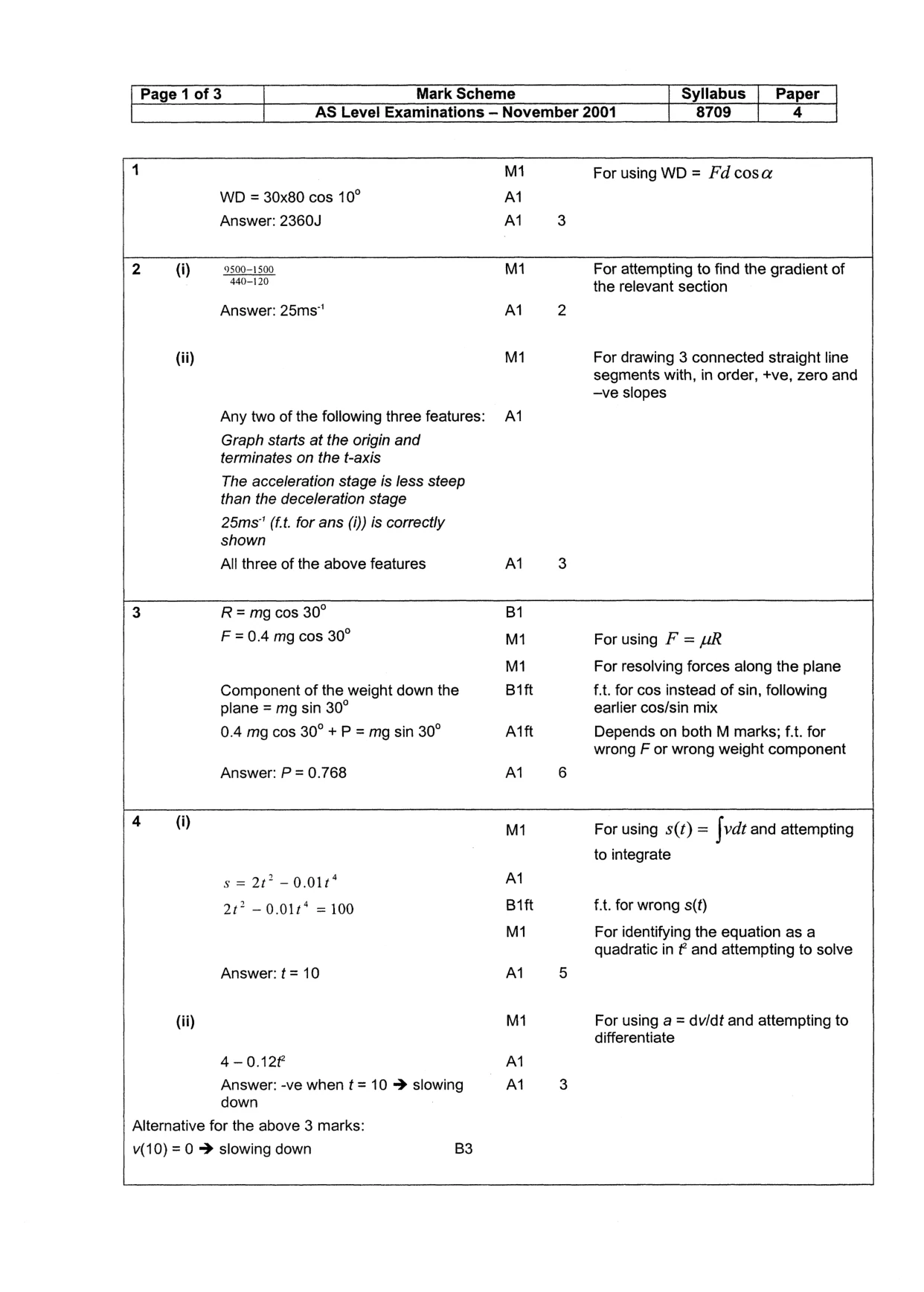 Mark scheme, page 2 of 4