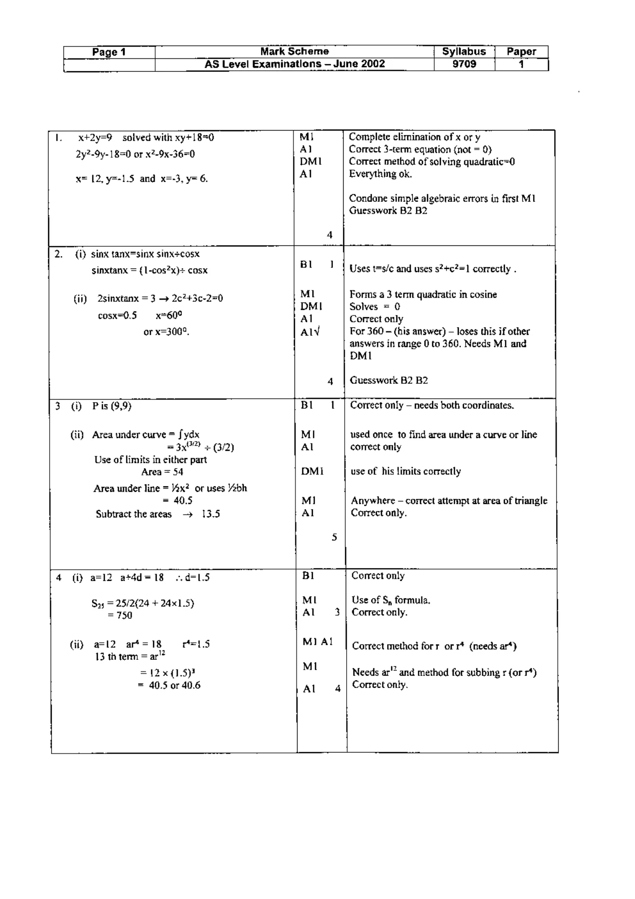 Mark scheme, page 4 of 6