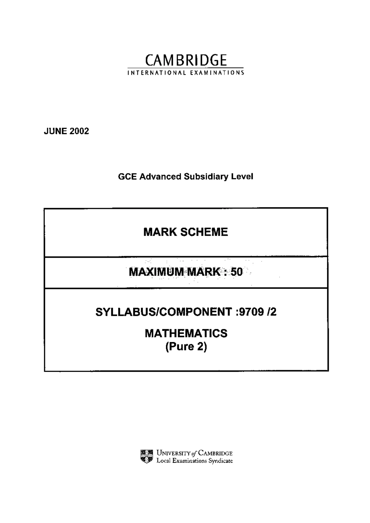 Mark scheme, page 1 of 3