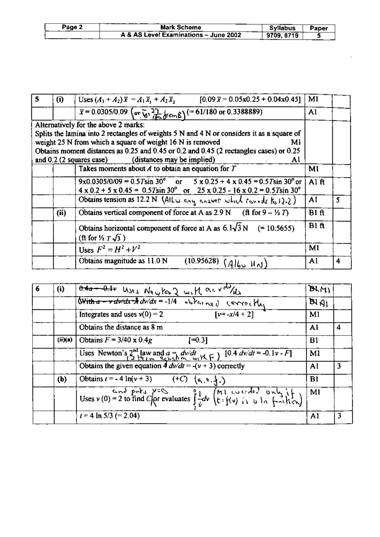 Mark scheme, page 3 of 4