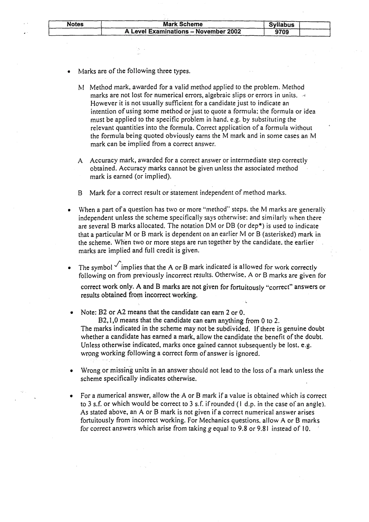 Mark scheme, page 3 of 8
