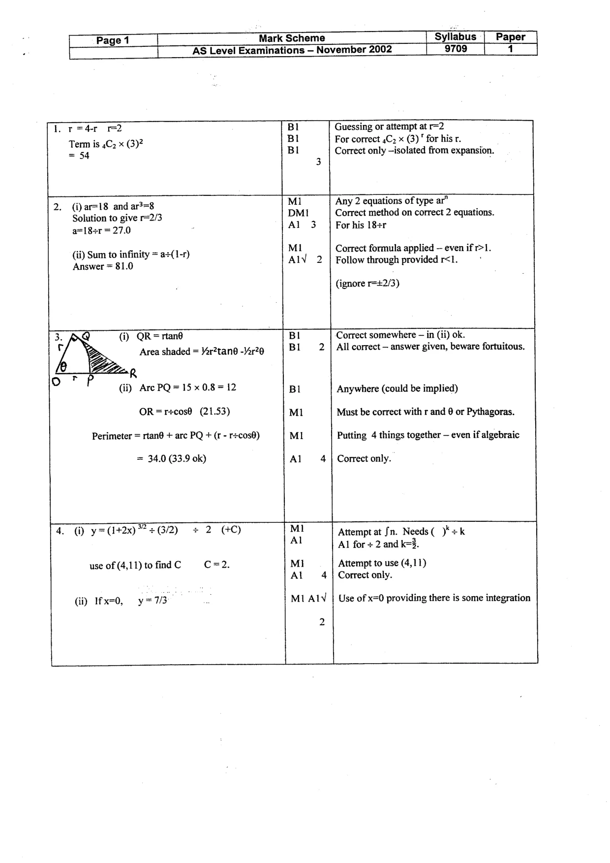 Mark scheme, page 6 of 8
