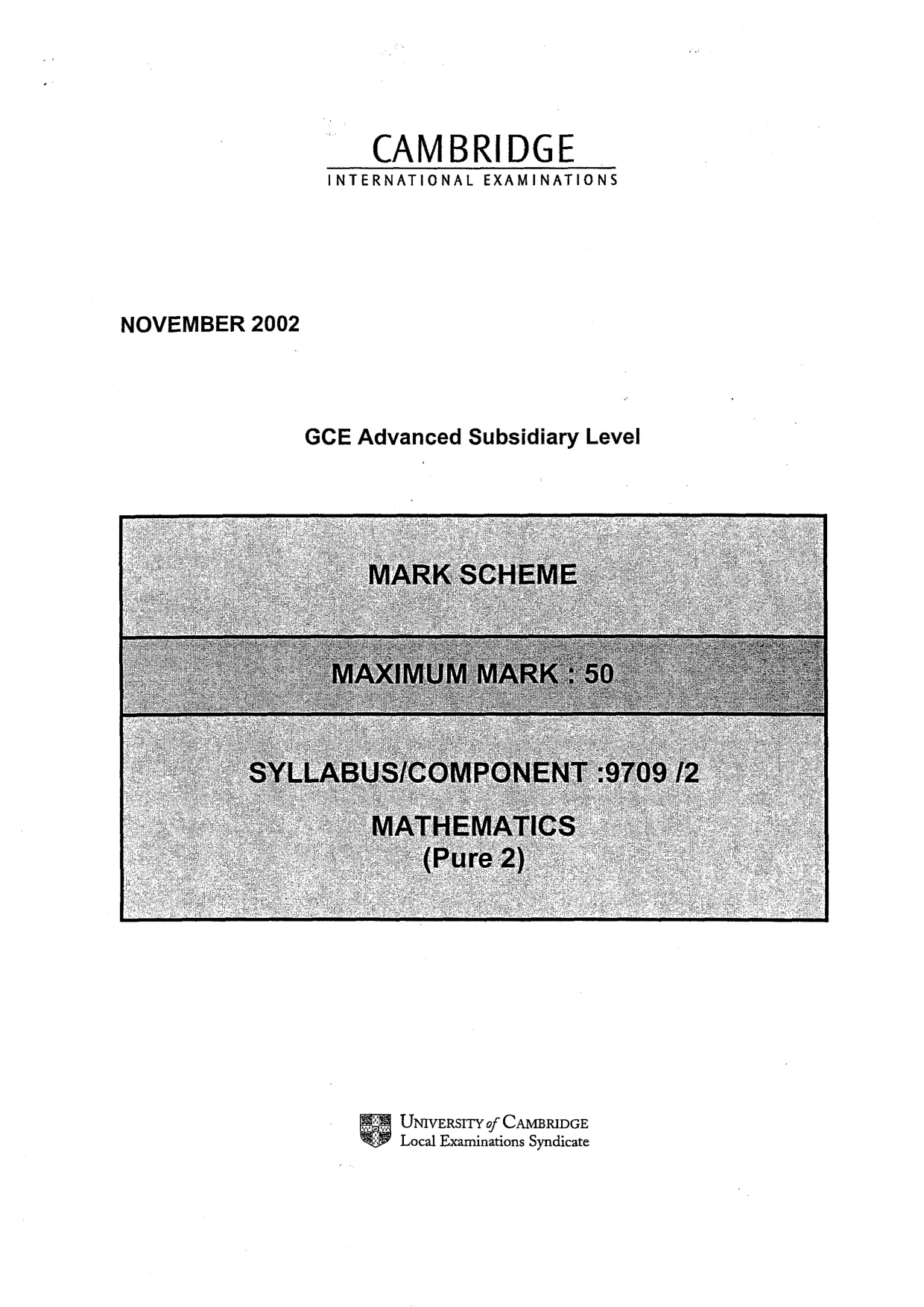 Mark scheme, page 1 of 3