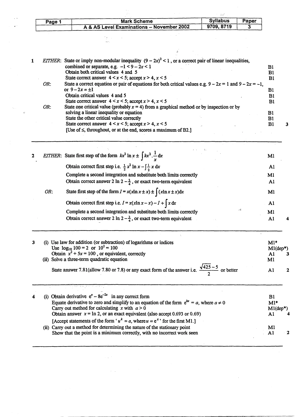 Mark scheme, page 2 of 6