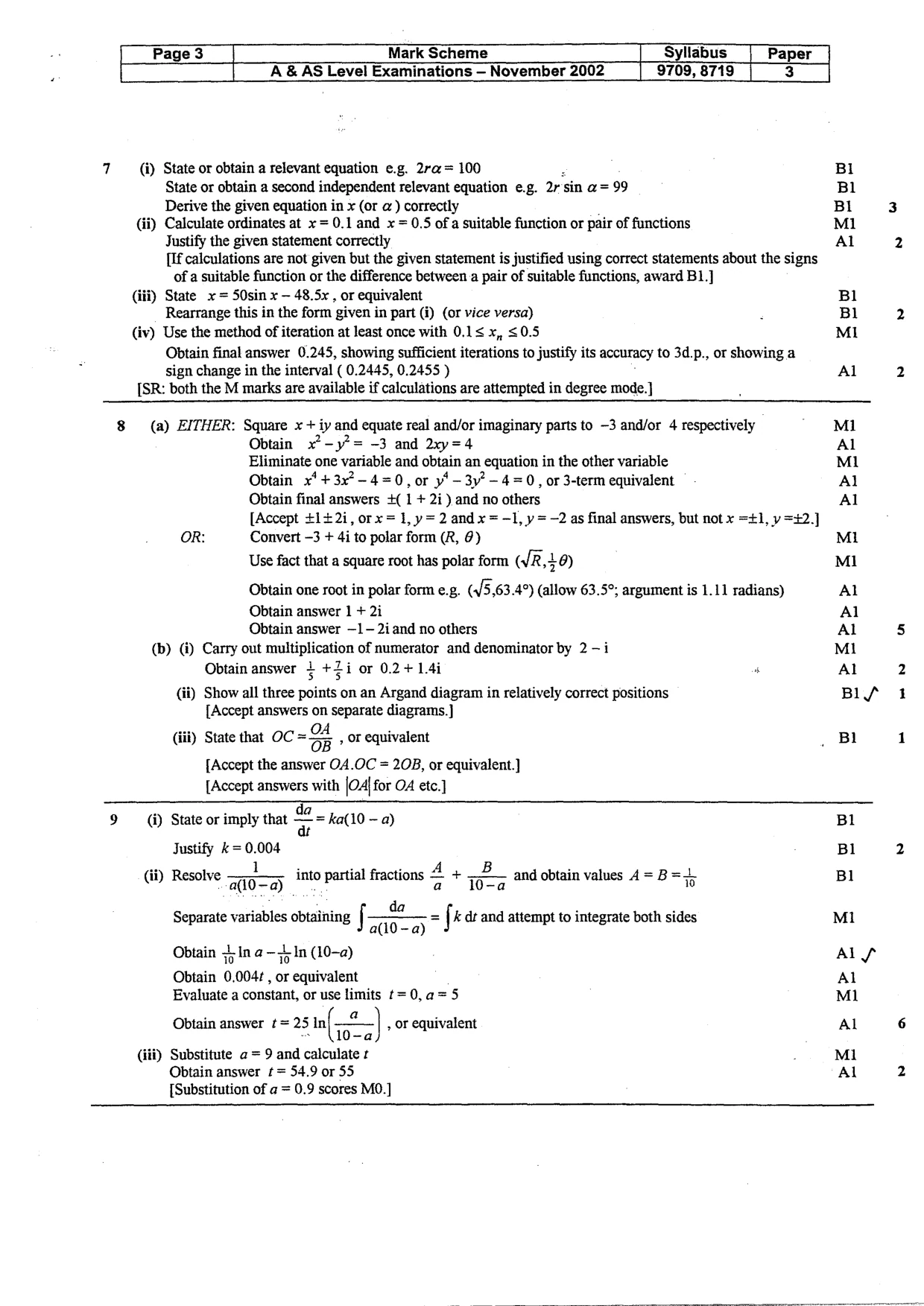 Mark scheme, page 4 of 6