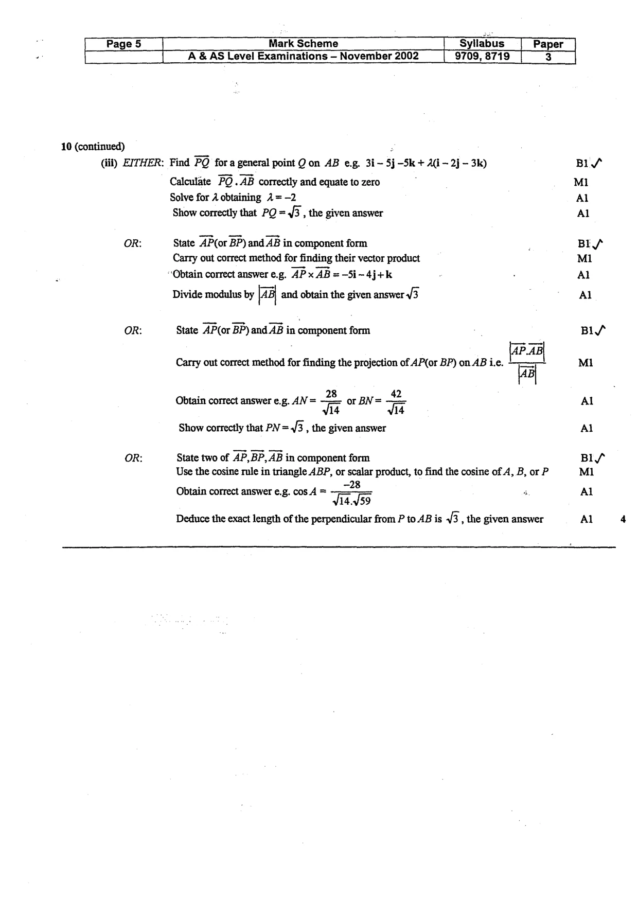 Mark scheme, page 6 of 6