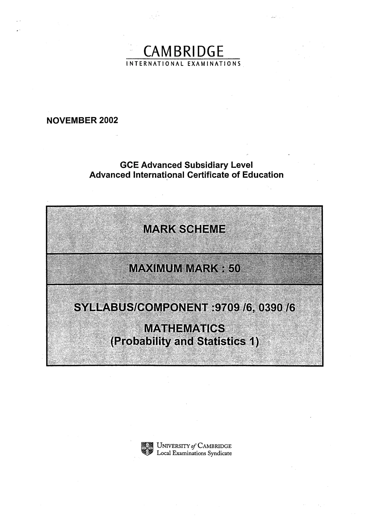 Mark scheme, page 1 of 3