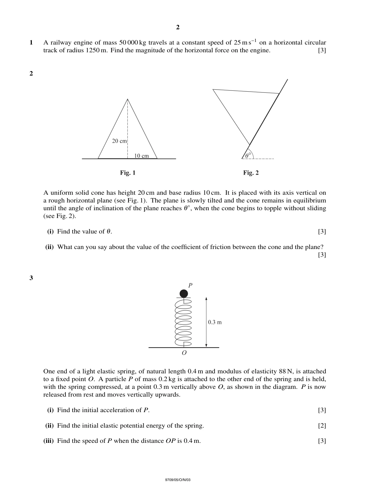 Cambridge A Level Mathematics 9709 2003 Oct/Nov Paper 5 · Variant 1 question paper, page 2 of 4