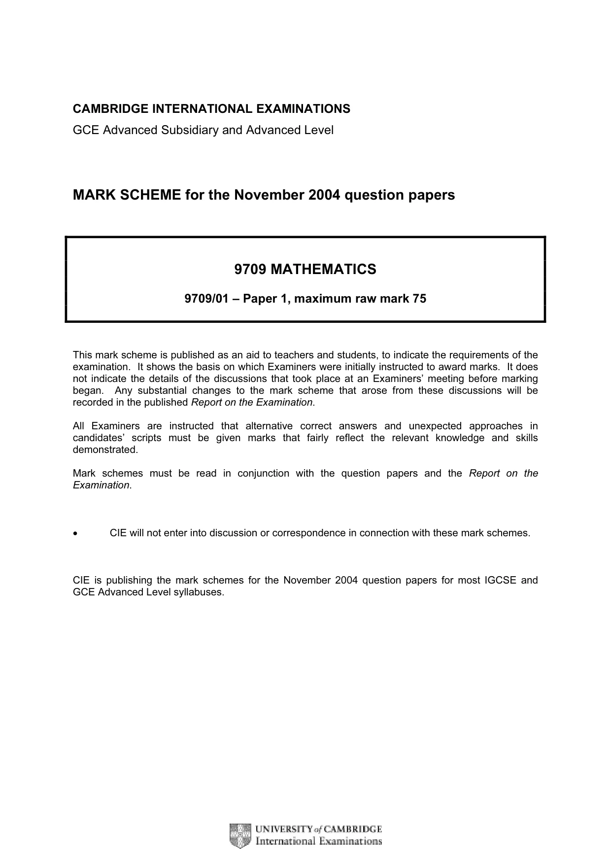 Mark scheme, page 1 of 8