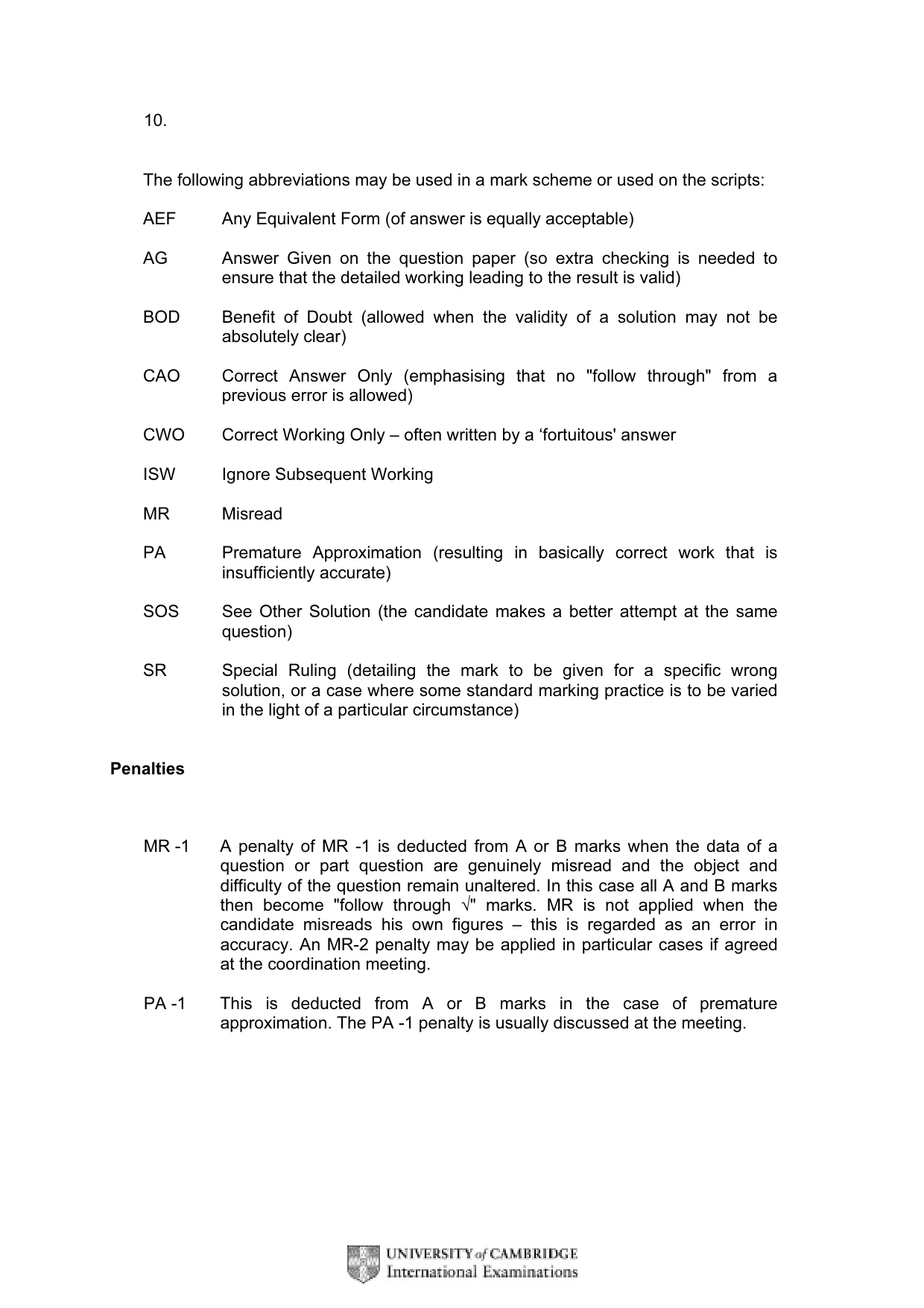 Mark scheme, page 4 of 8