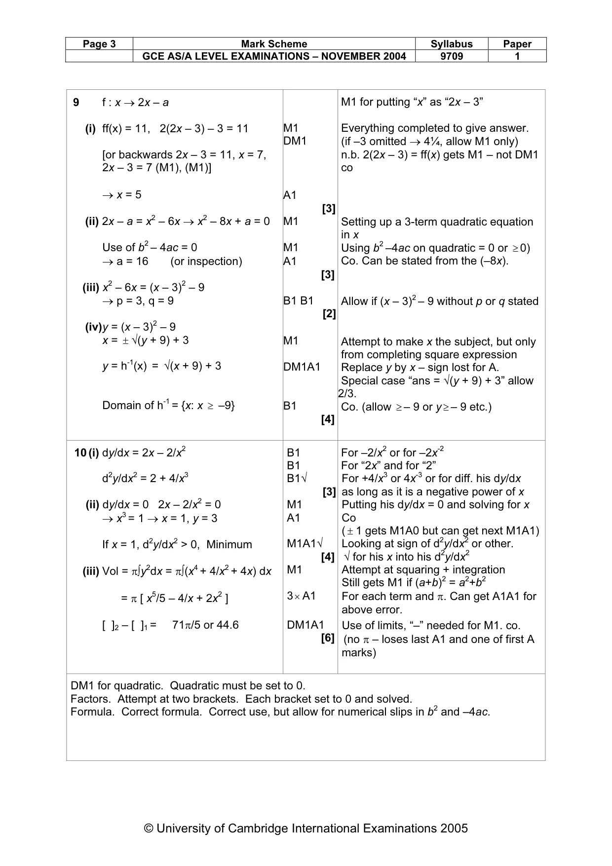 Mark scheme, page 8 of 8