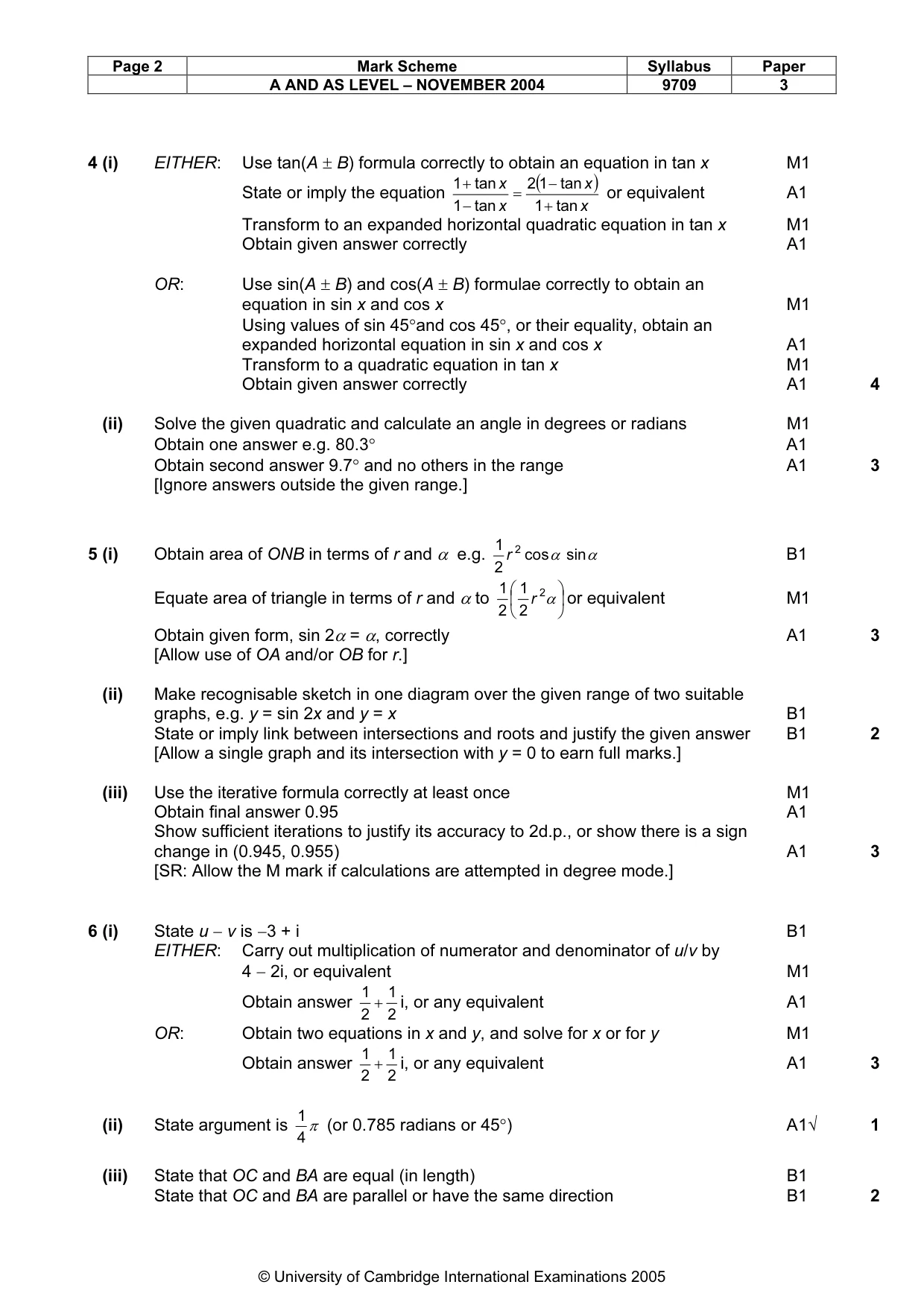 Mark scheme, page 7 of 10