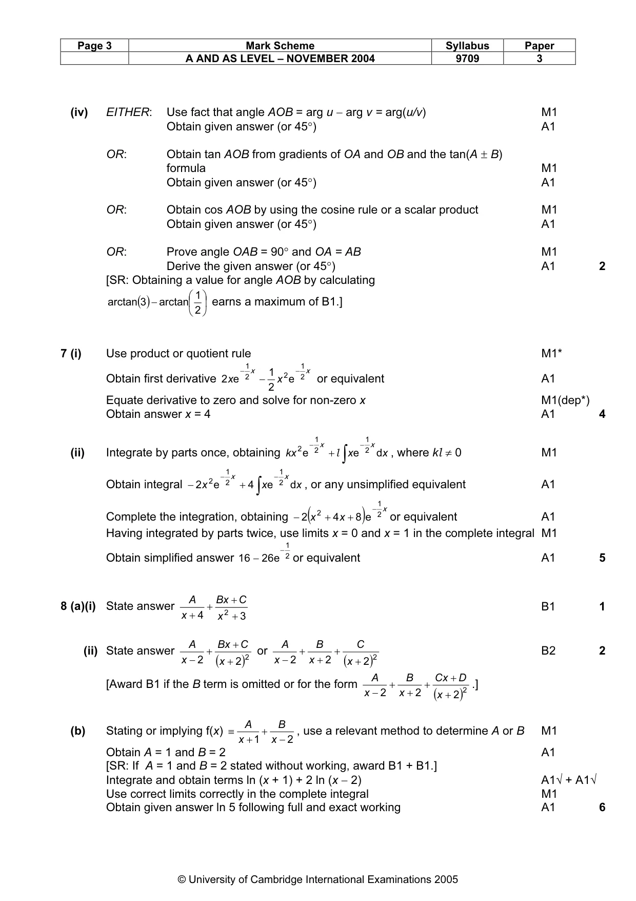 Mark scheme, page 8 of 10
