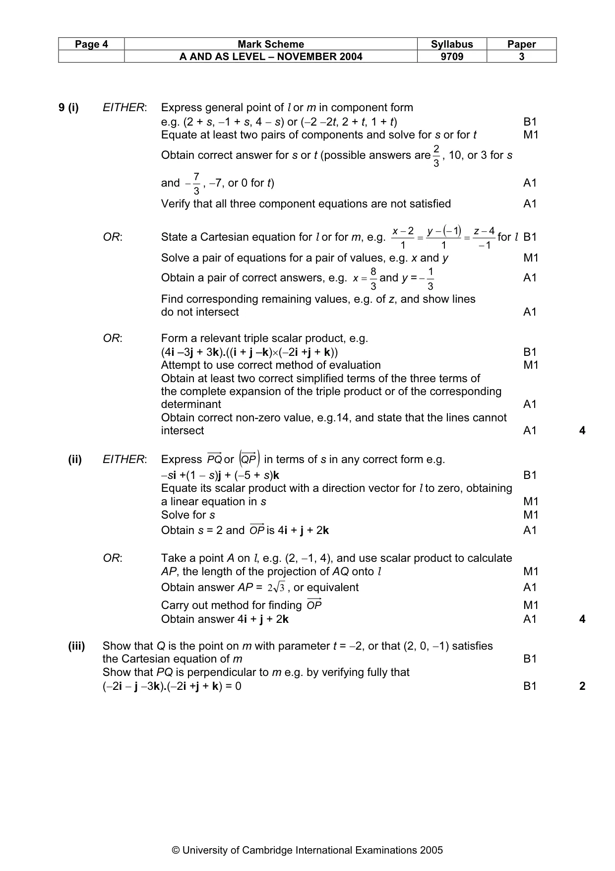 Mark scheme, page 9 of 10