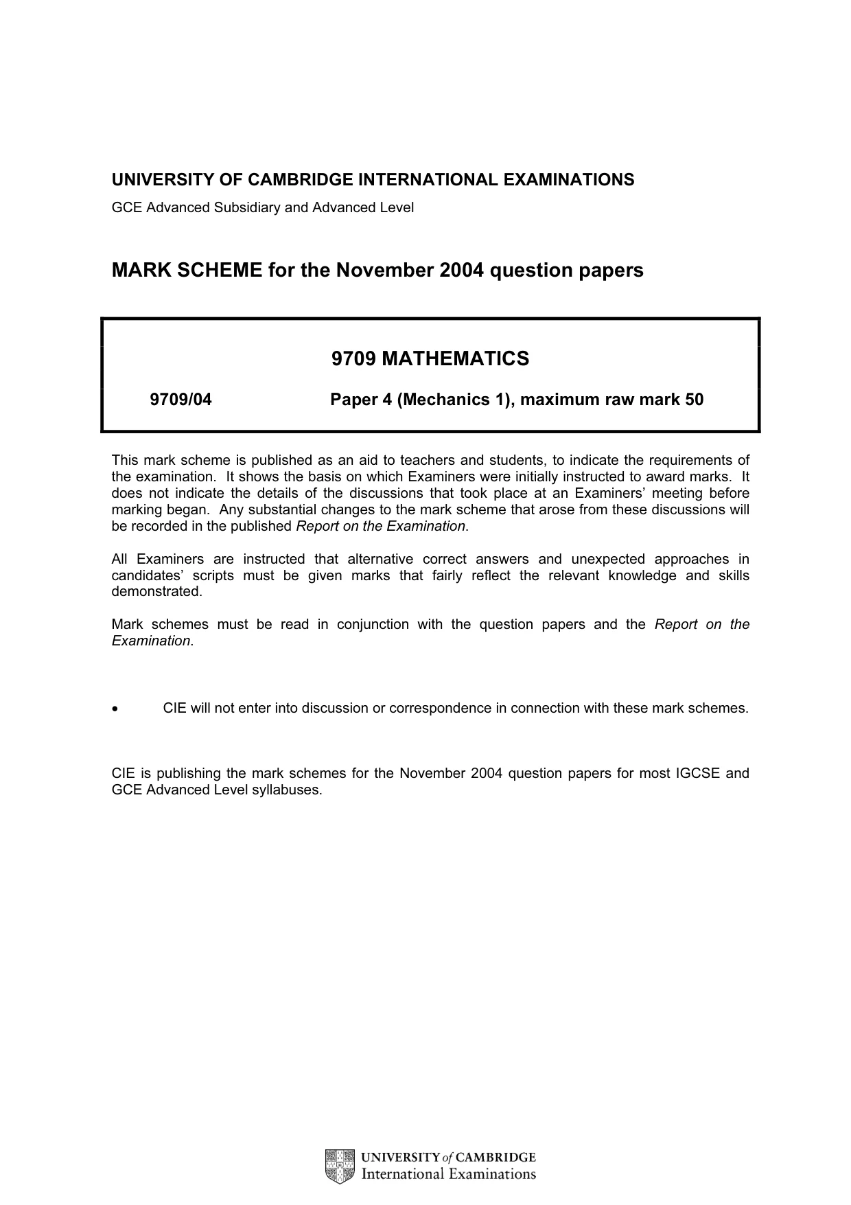 Mark scheme, page 1 of 9