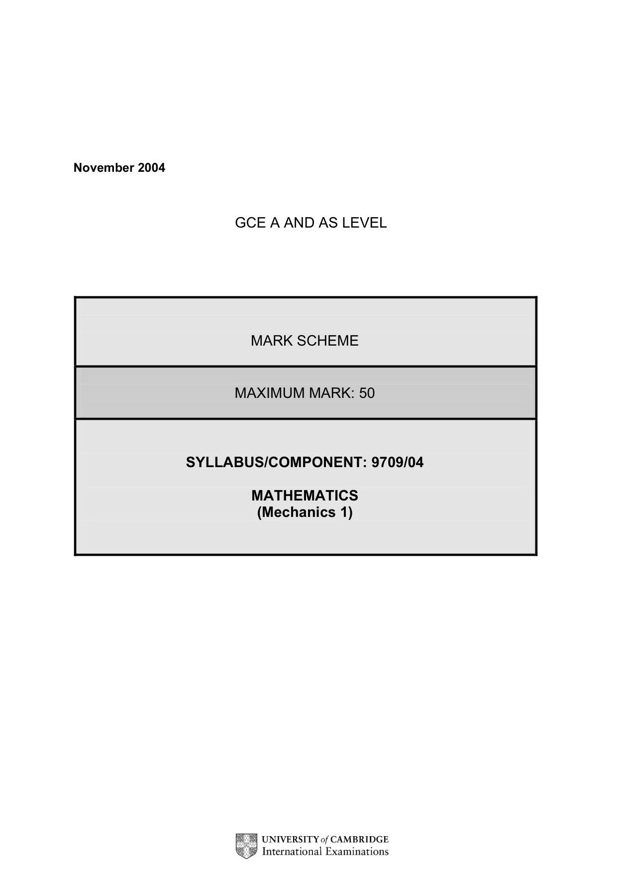 Mark scheme, page 5 of 9