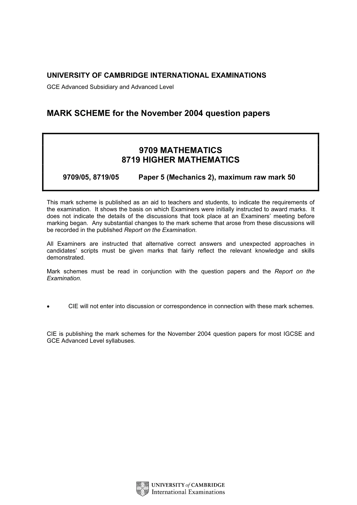 Mark scheme, page 1 of 8