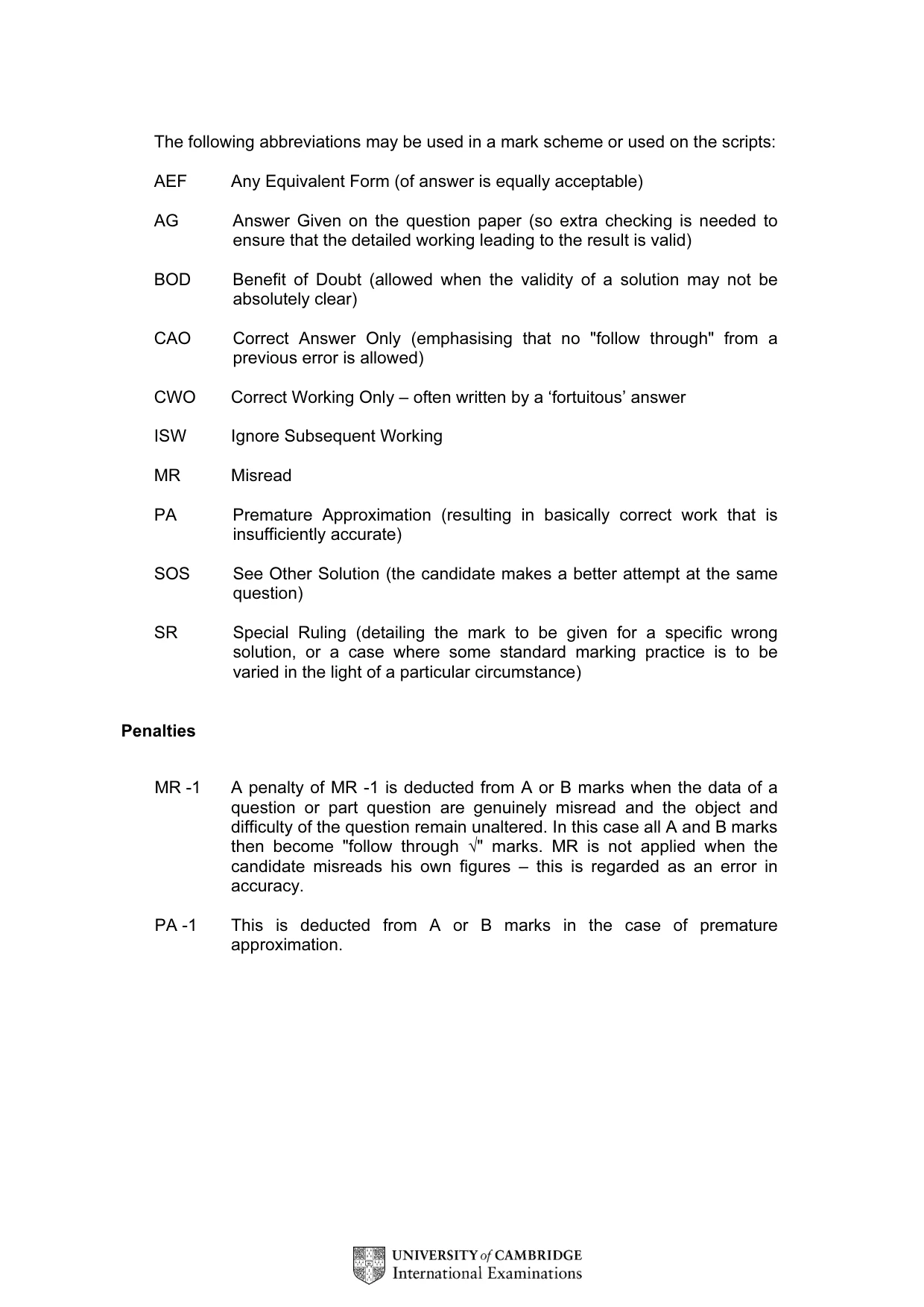 Mark scheme, page 4 of 8