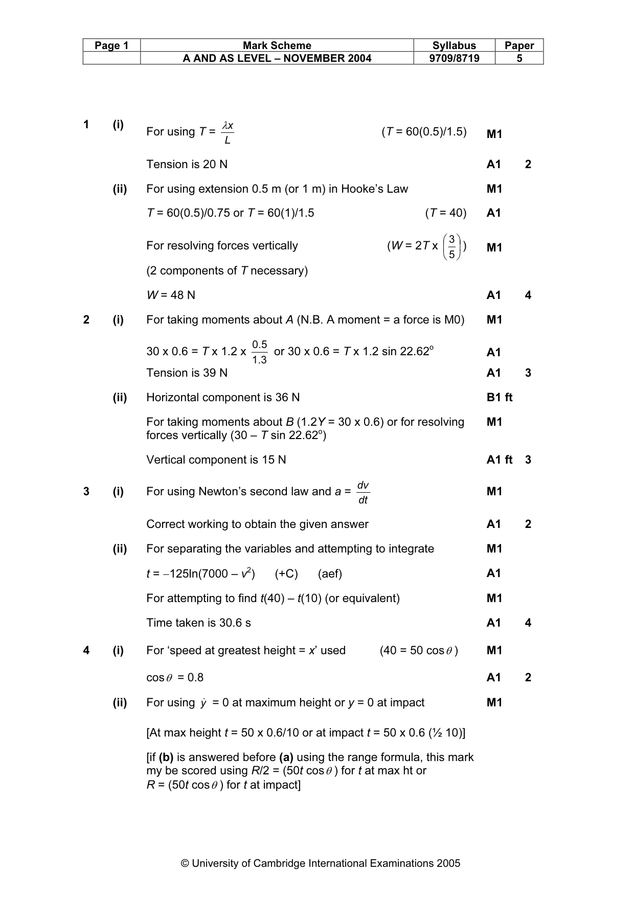 Mark scheme, page 6 of 8