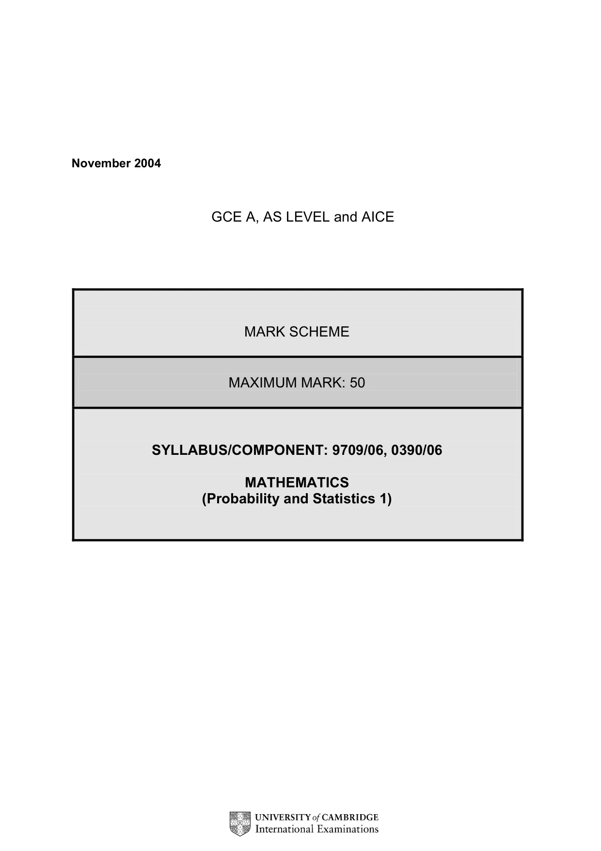 Mark scheme, page 5 of 9