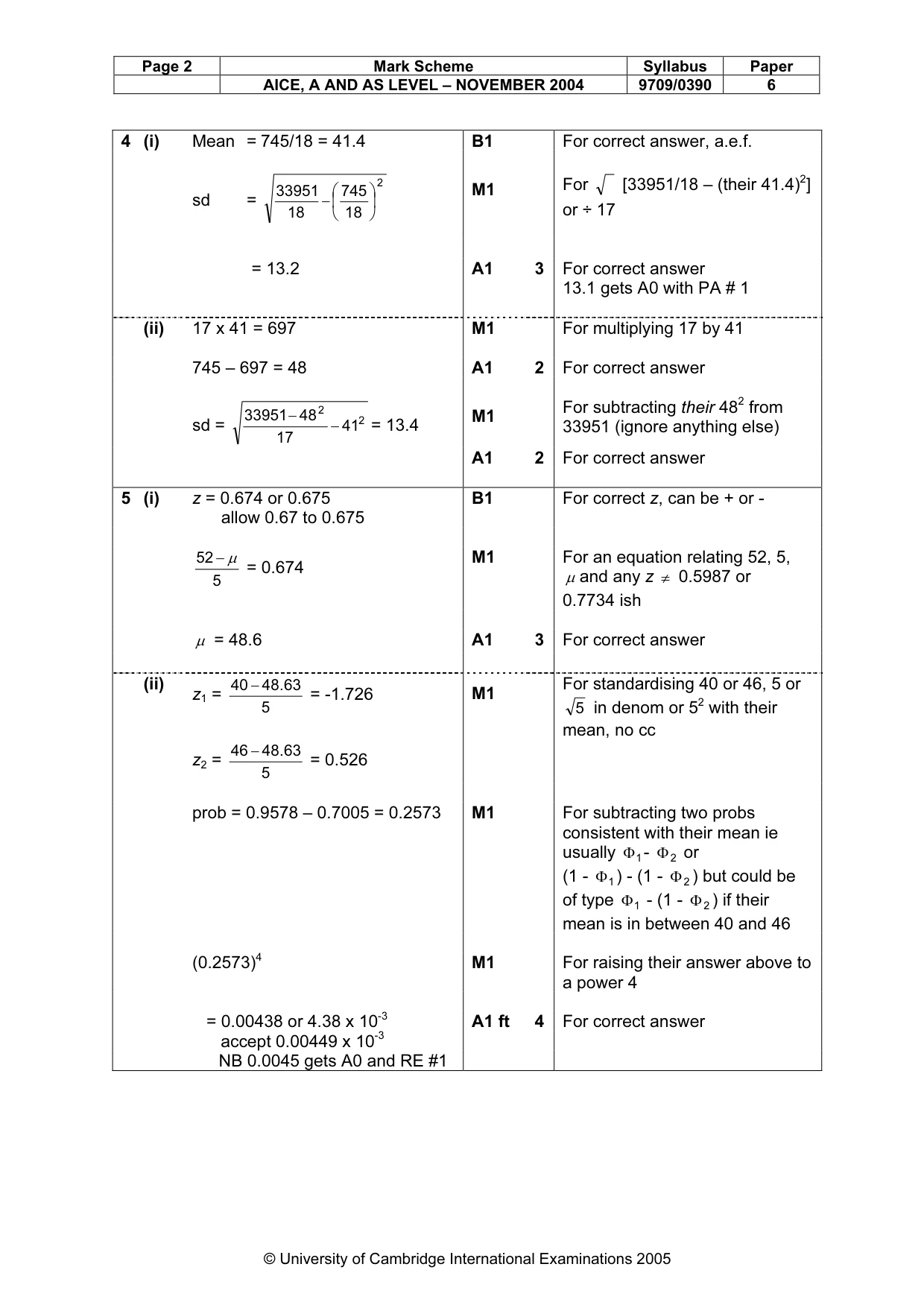 Mark scheme, page 7 of 9