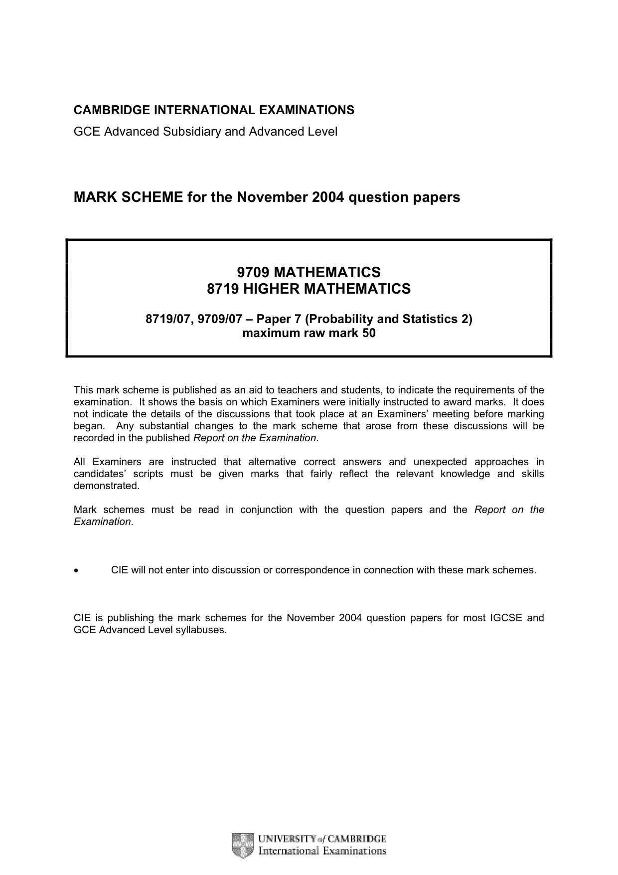 Mark scheme, page 1 of 8