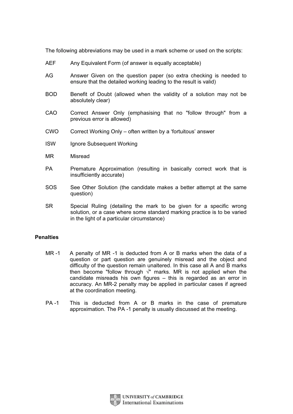 Mark scheme, page 4 of 8