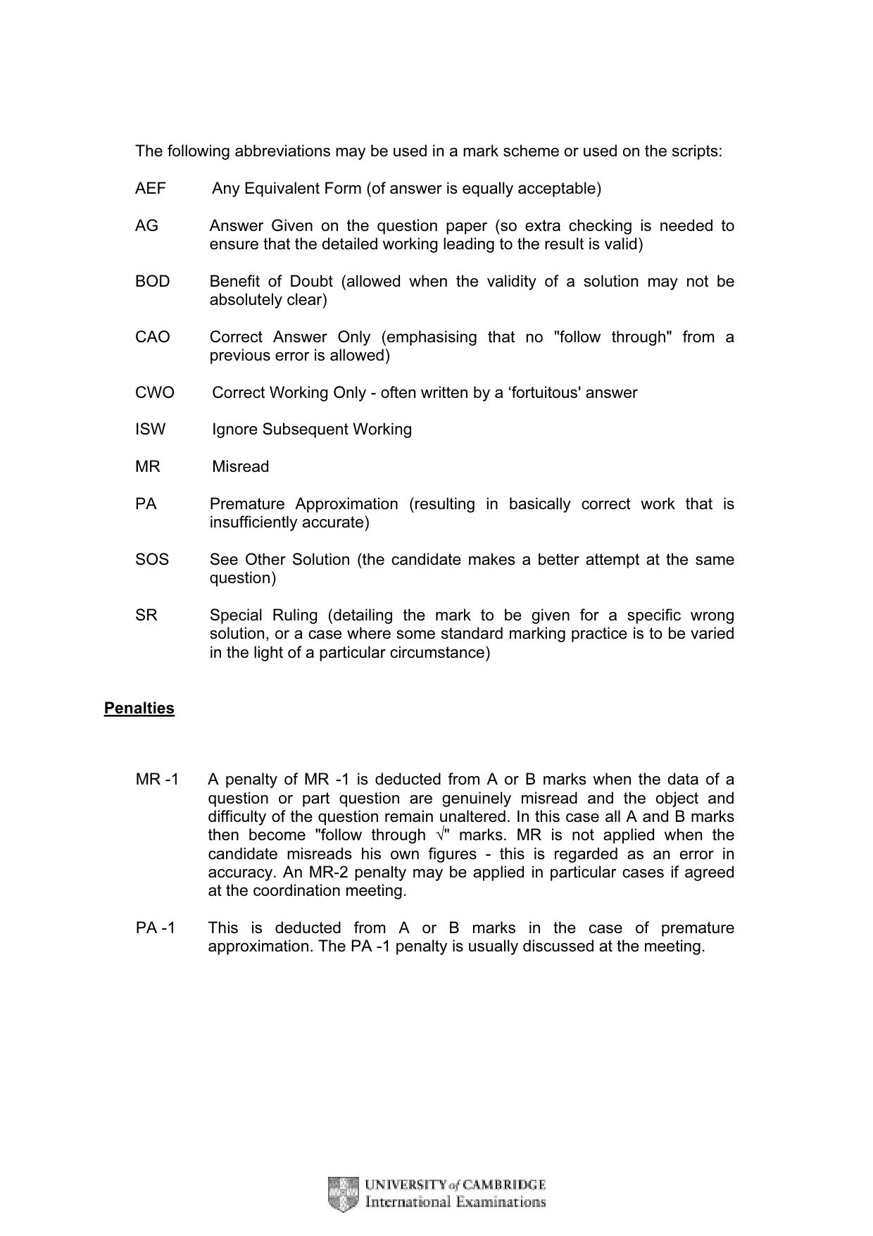 Mark scheme, page 4 of 9