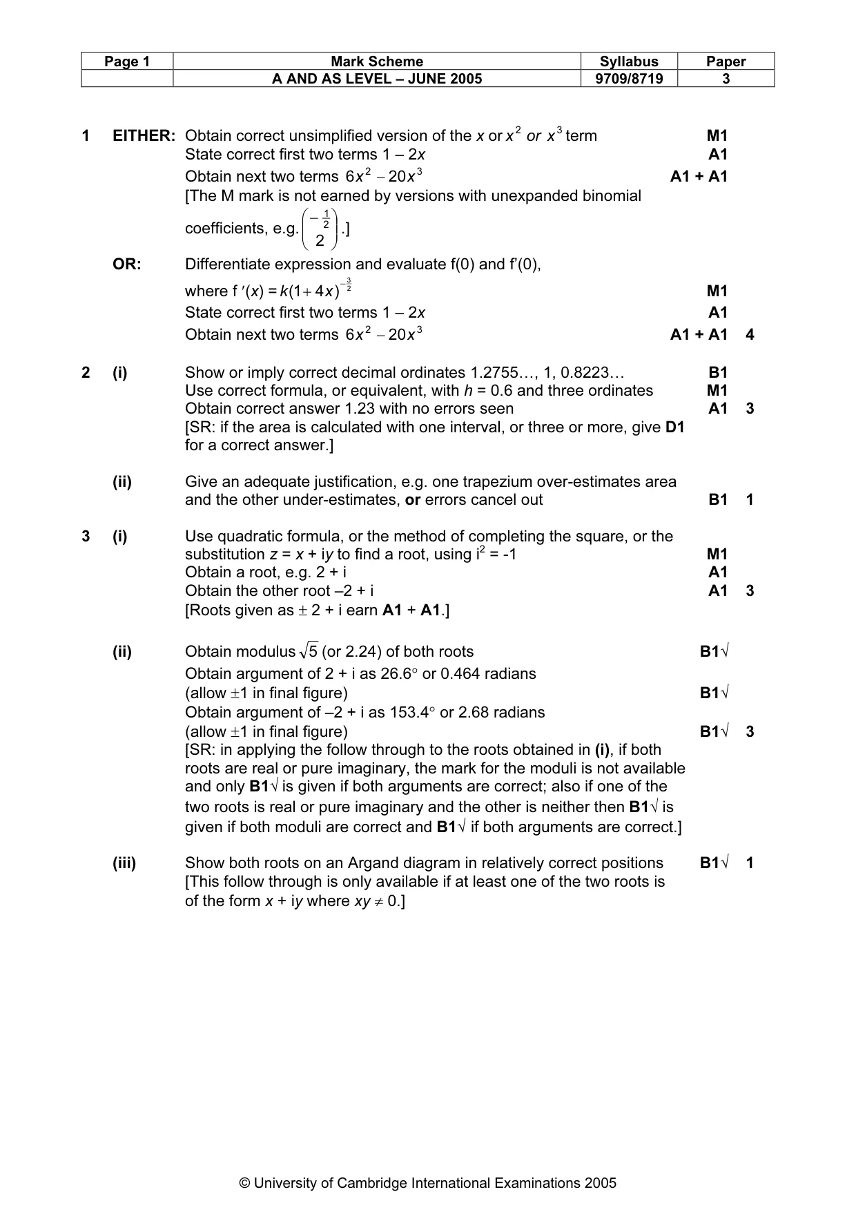 Mark scheme, page 6 of 10