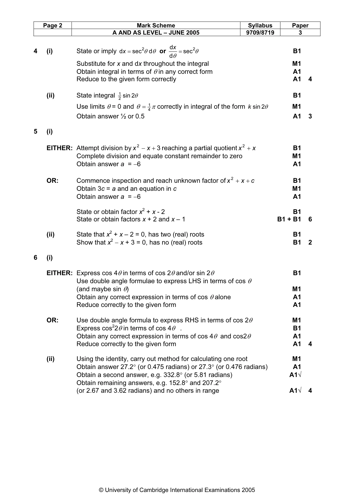 Mark scheme, page 7 of 10