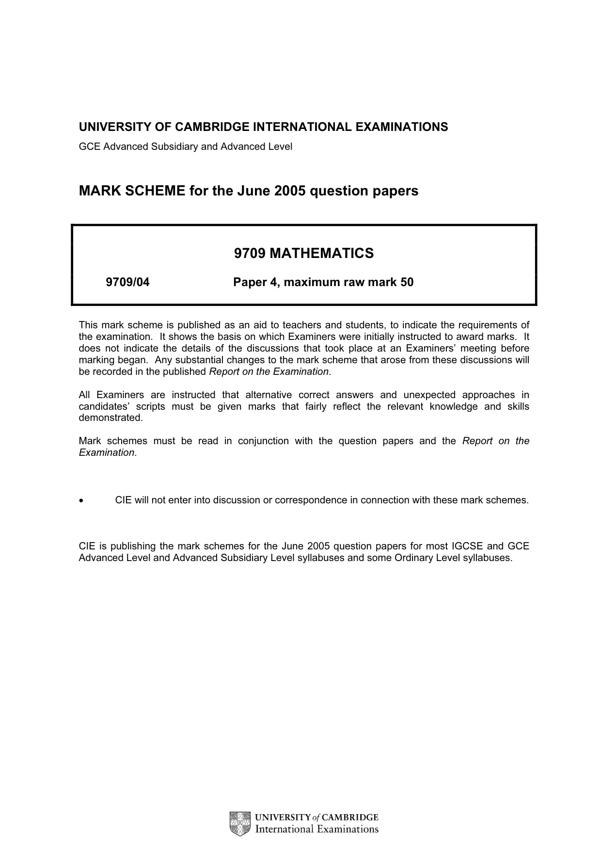 Mark scheme, page 1 of 9