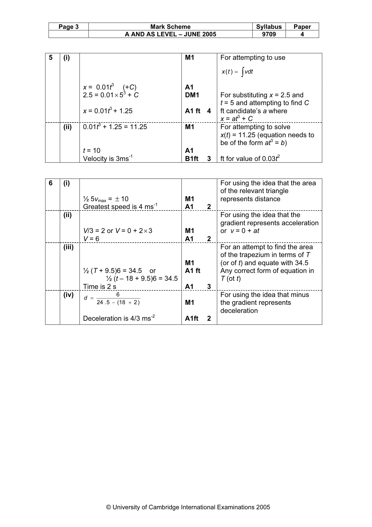 Mark scheme, page 8 of 9