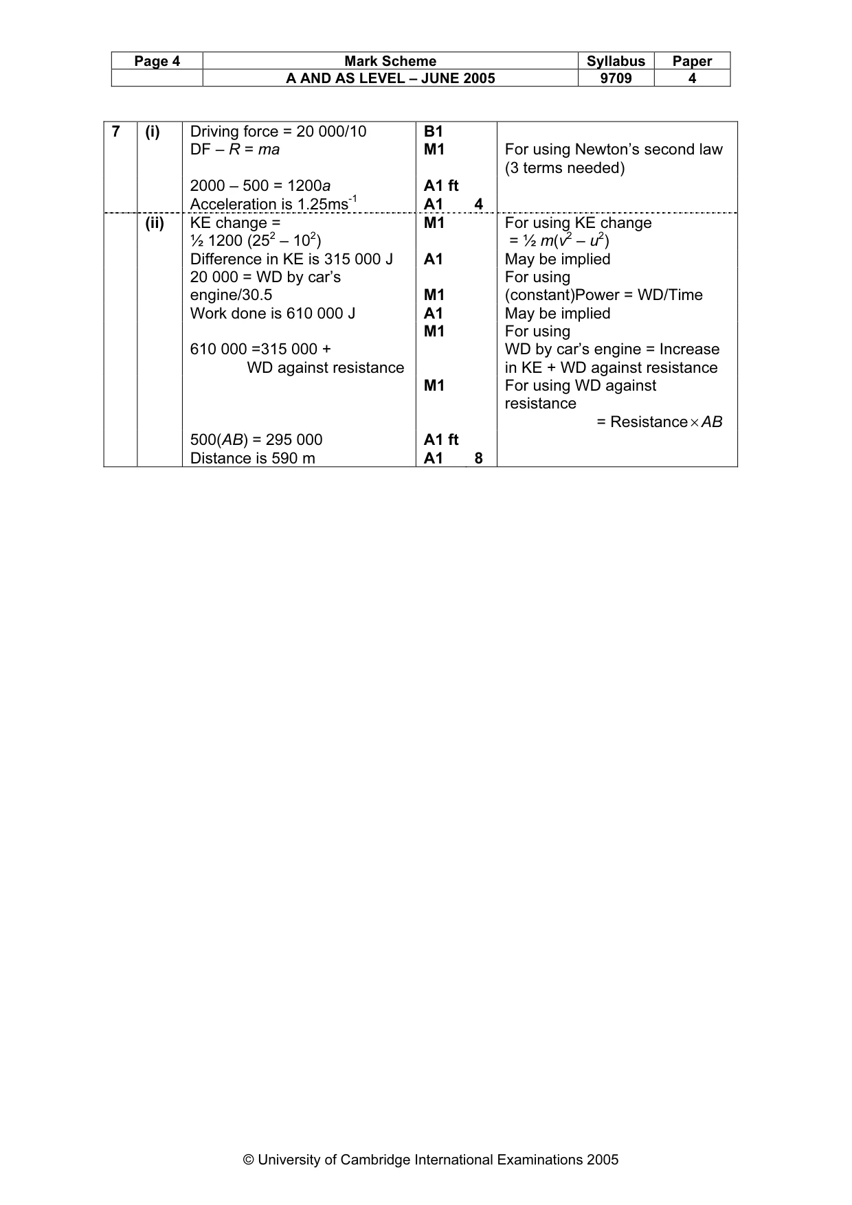 Mark scheme, page 9 of 9