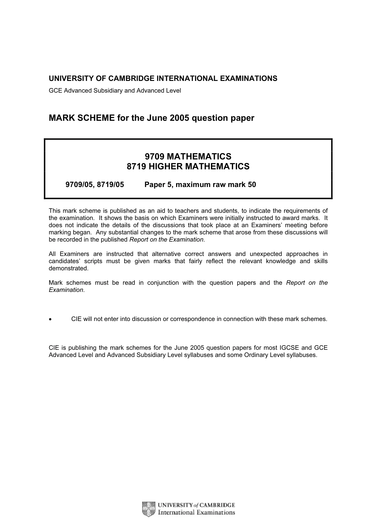 Mark scheme, page 1 of 8