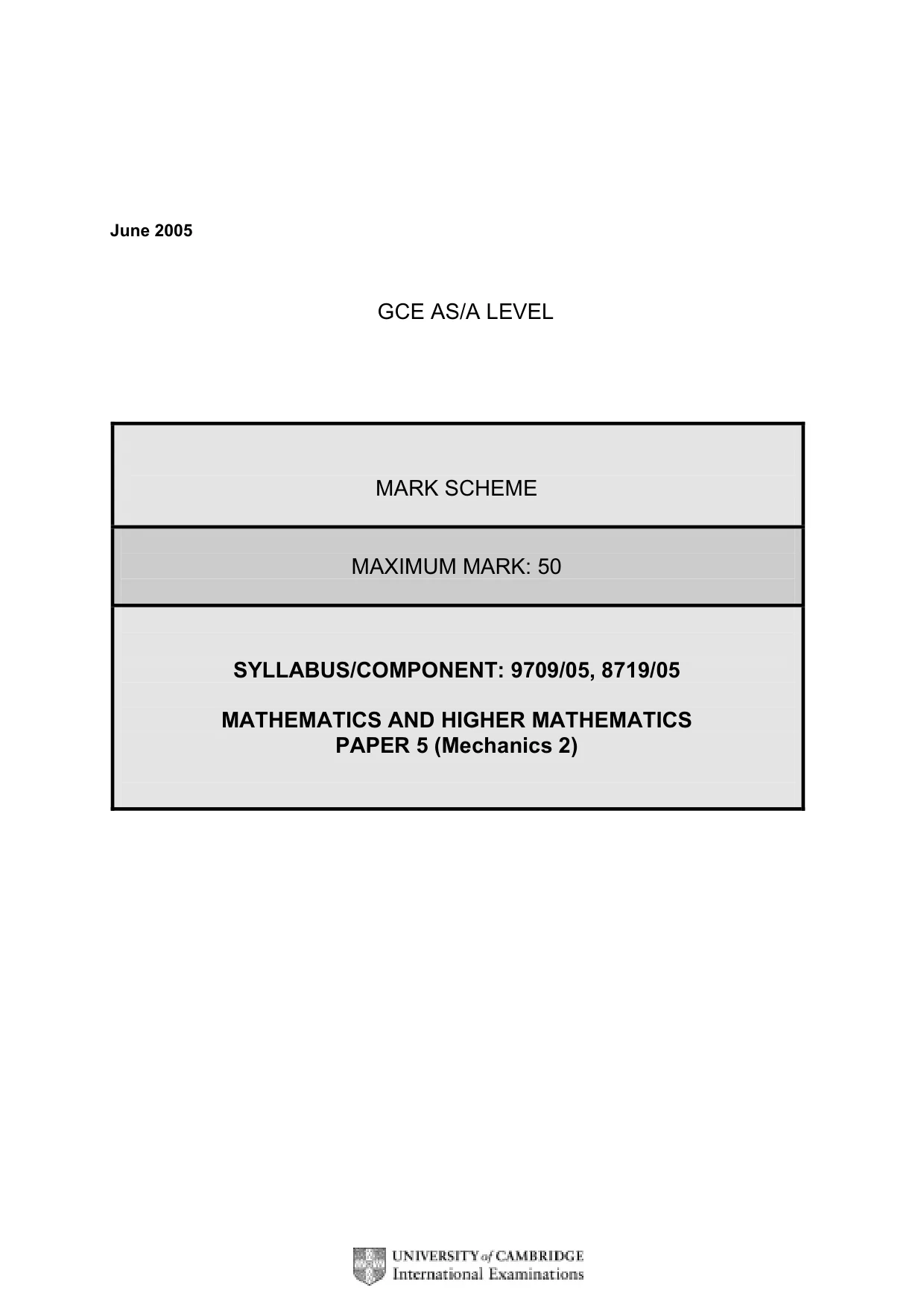 Mark scheme, page 5 of 8