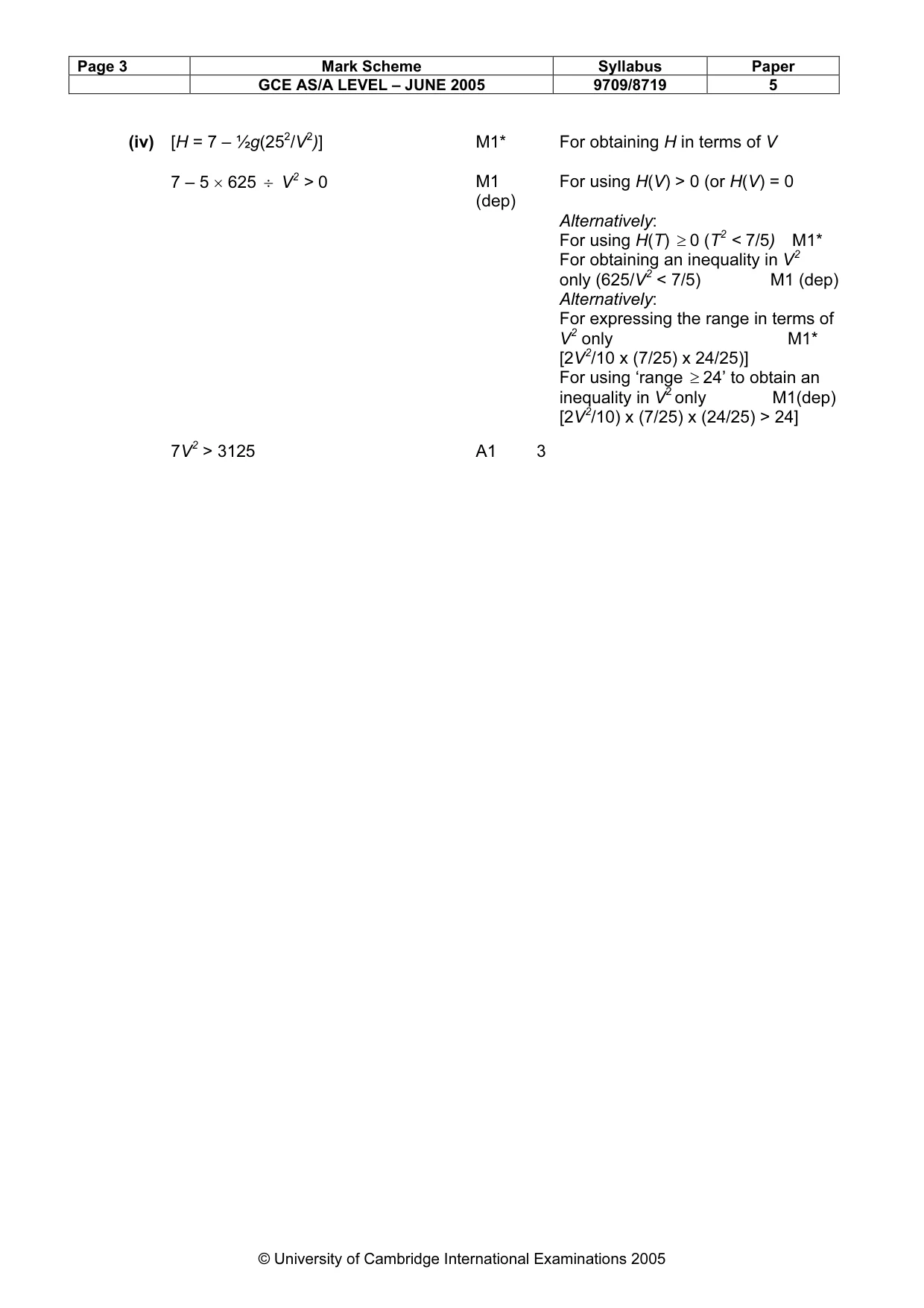 Mark scheme, page 8 of 8