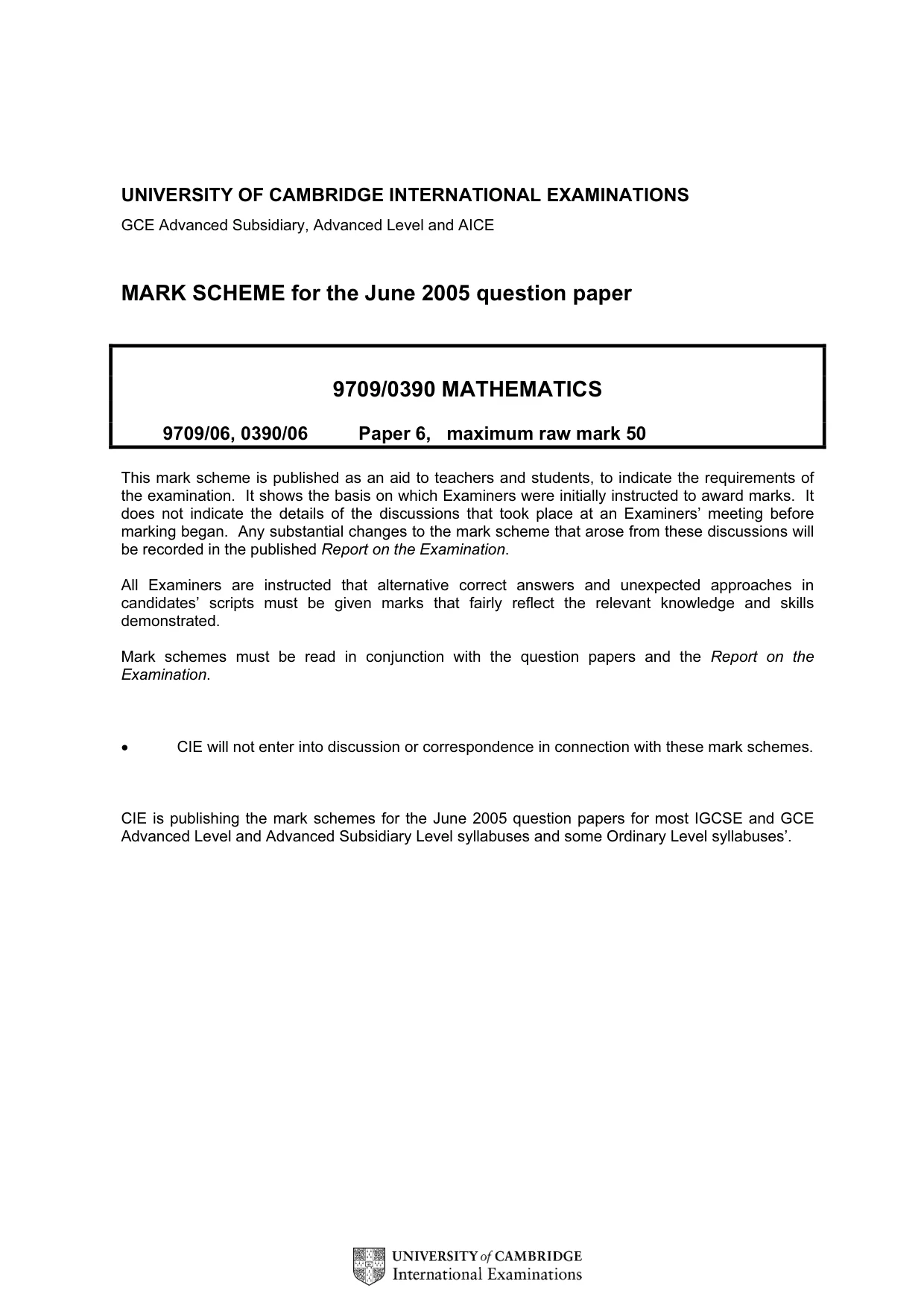 Mark scheme, page 1 of 8