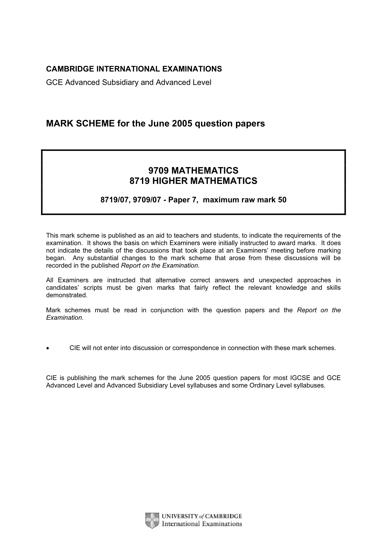Mark scheme, page 1 of 8