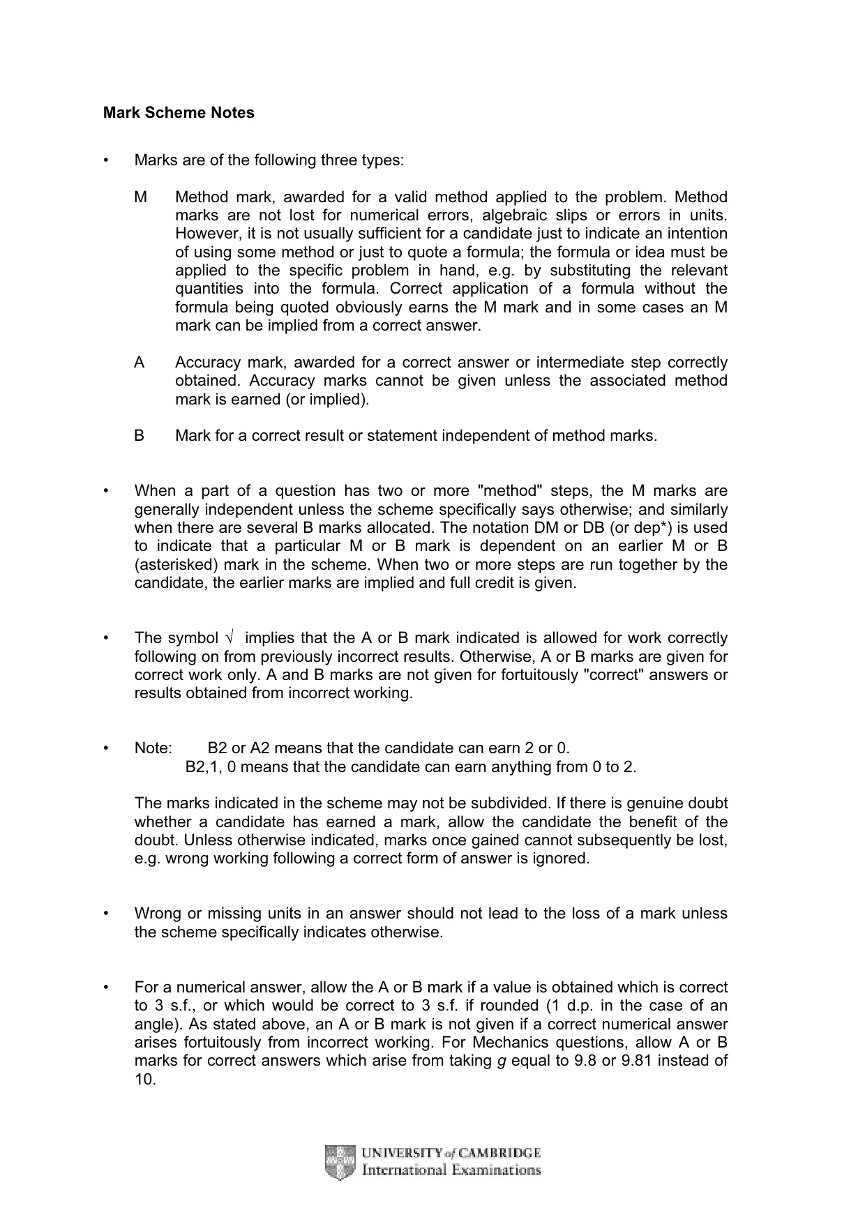 Mark scheme, page 3 of 8