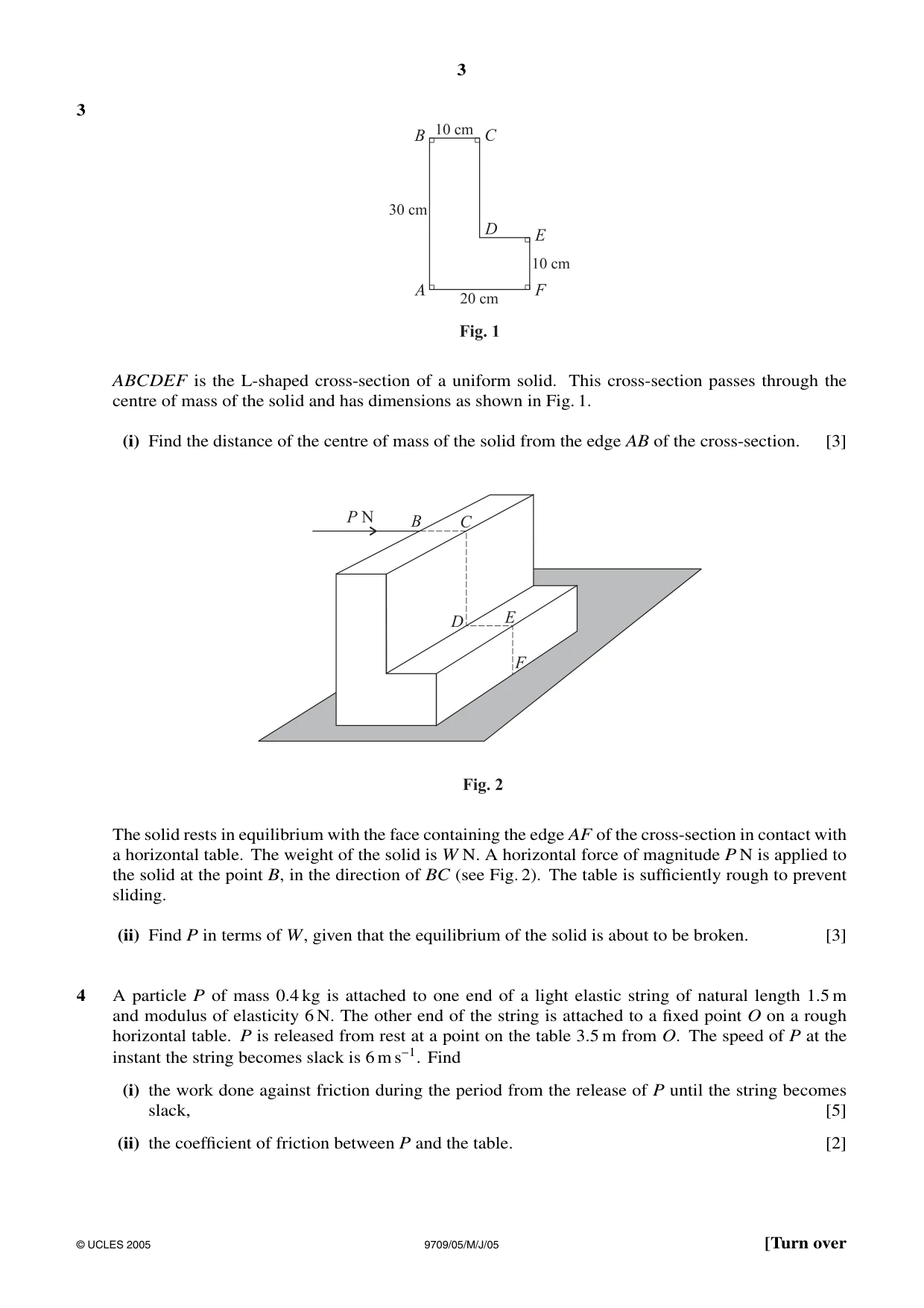 Cambridge A Level Mathematics 9709 2005 May/June Paper 5 · Variant 1 question paper, page 3 of 8