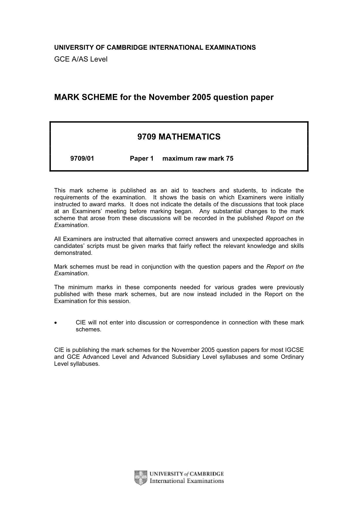 Mark scheme, page 1 of 7